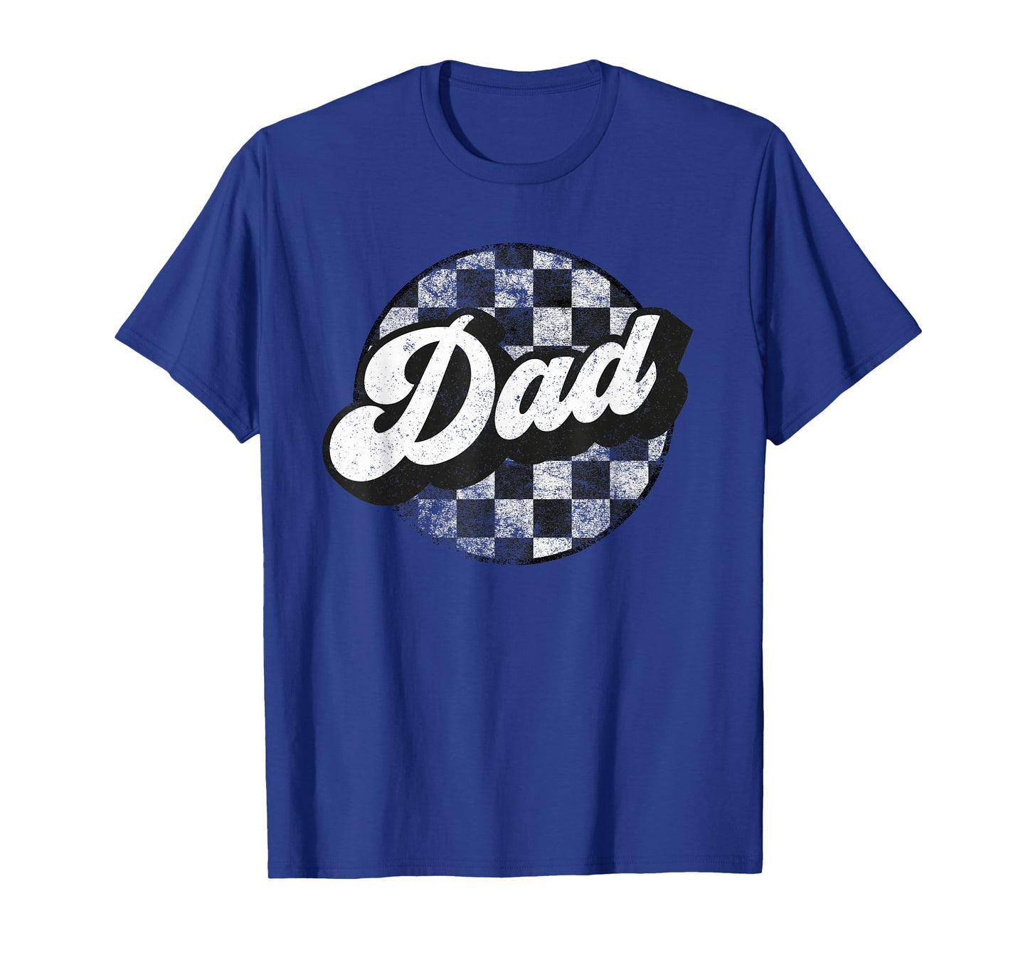 Funny Retro Checkered Dad Race Vintage Matching Family T-Shirt