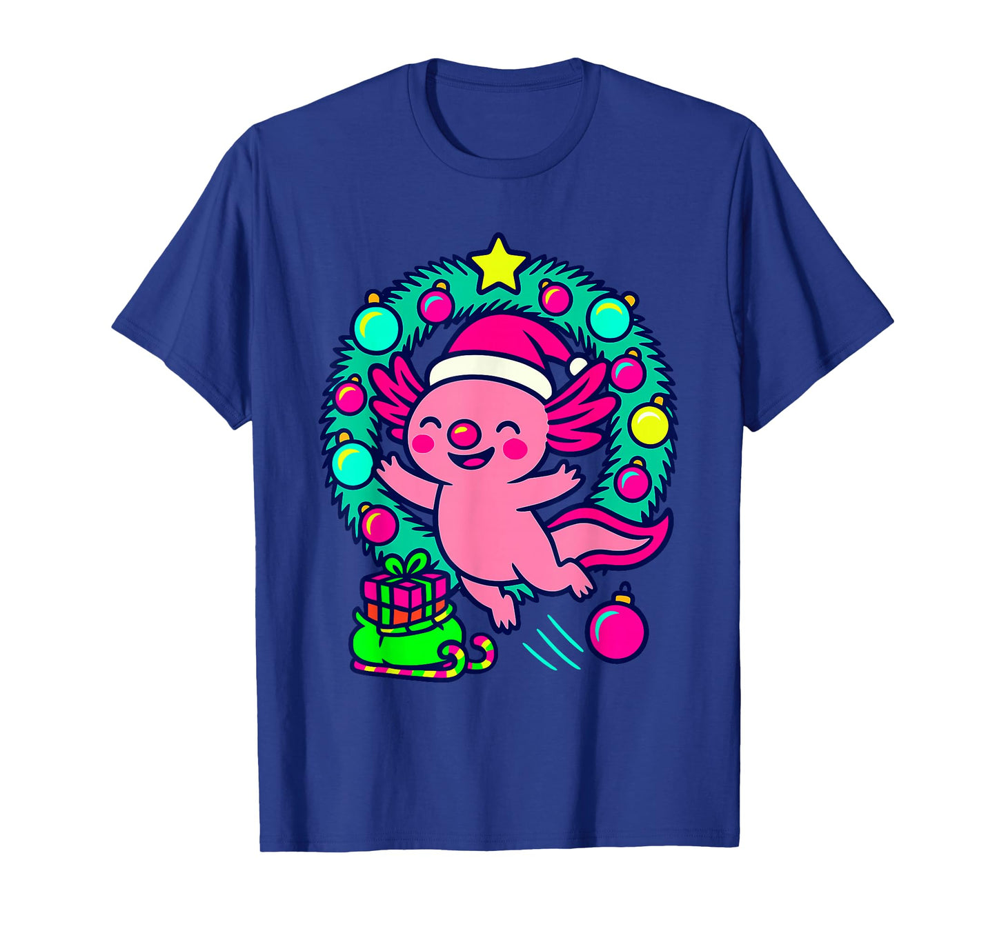 Ugly Christmas Axolotl Funny Xmas Holiday Party T-Shirt