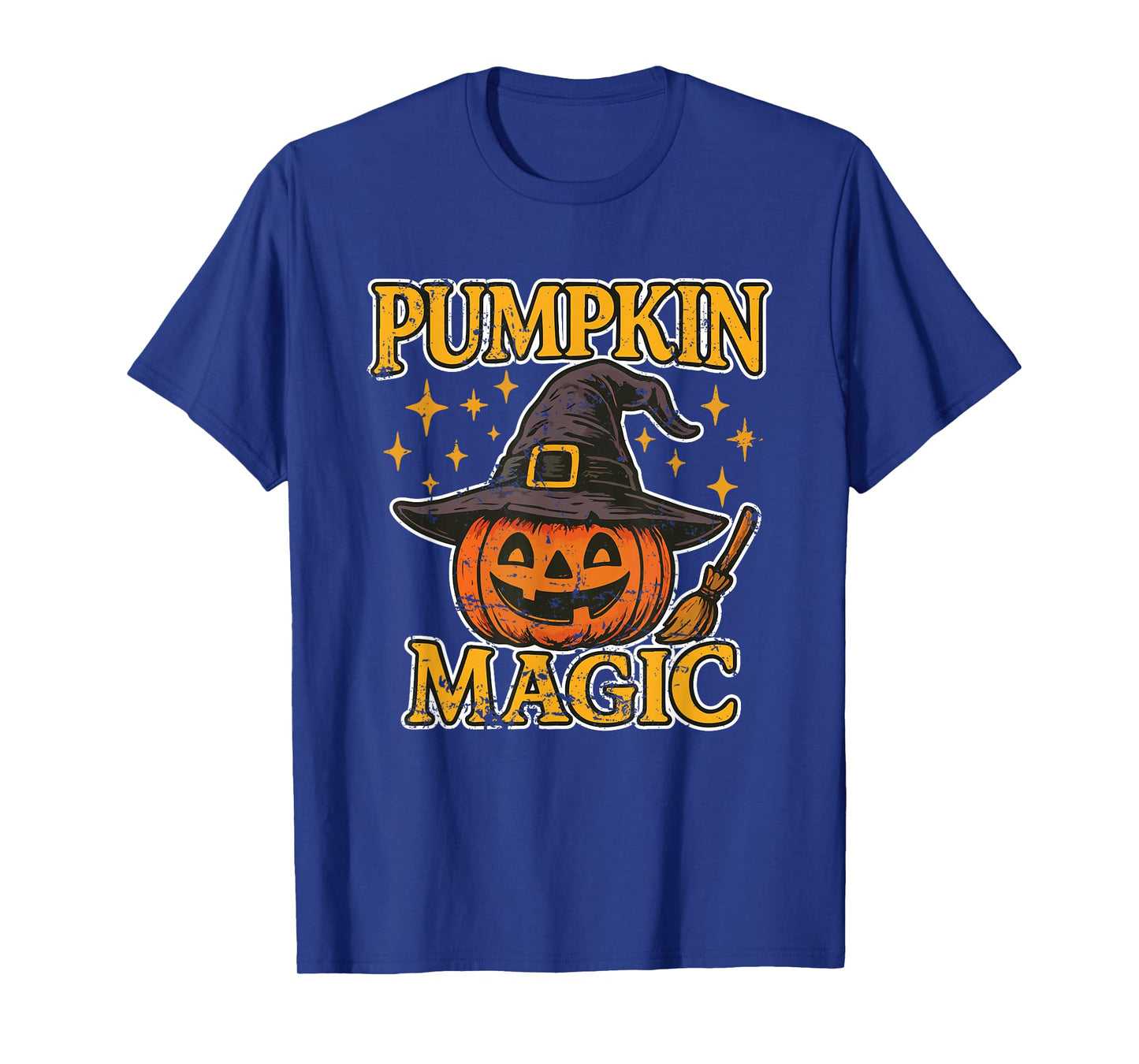 Pumpkin Magic Witch Hat Broom T-Shirt