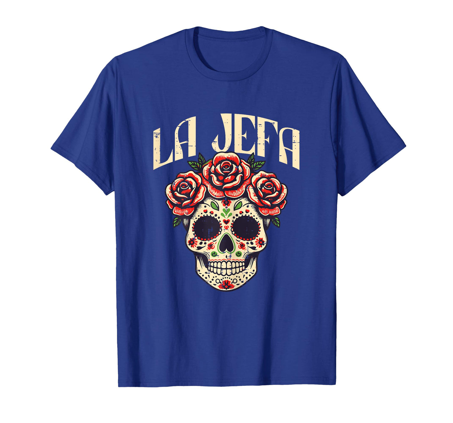 Mexican La Jefa Sugar Skull Cinco De Mayo Women Girls Kids T-Shirt