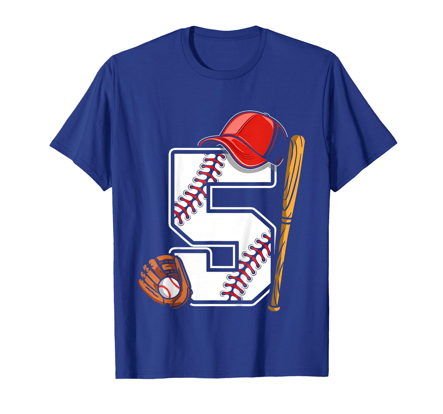 Kids Birthday Boy 5 five Baseball 5th Birthday Baseball Player T-Shirt