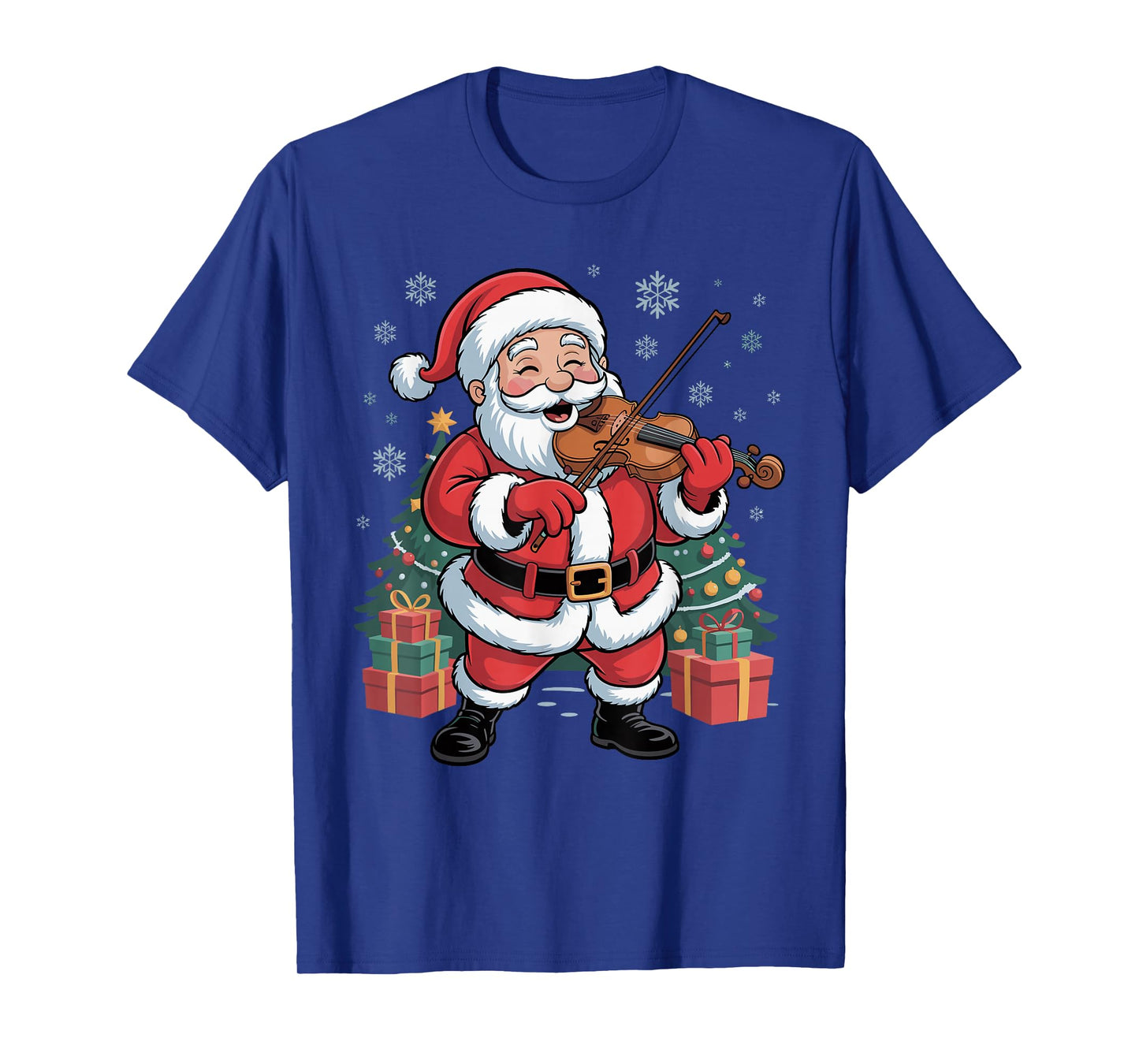Funny Santa Christmas Design Violin Holiday Xmas Pajama T-Shirt