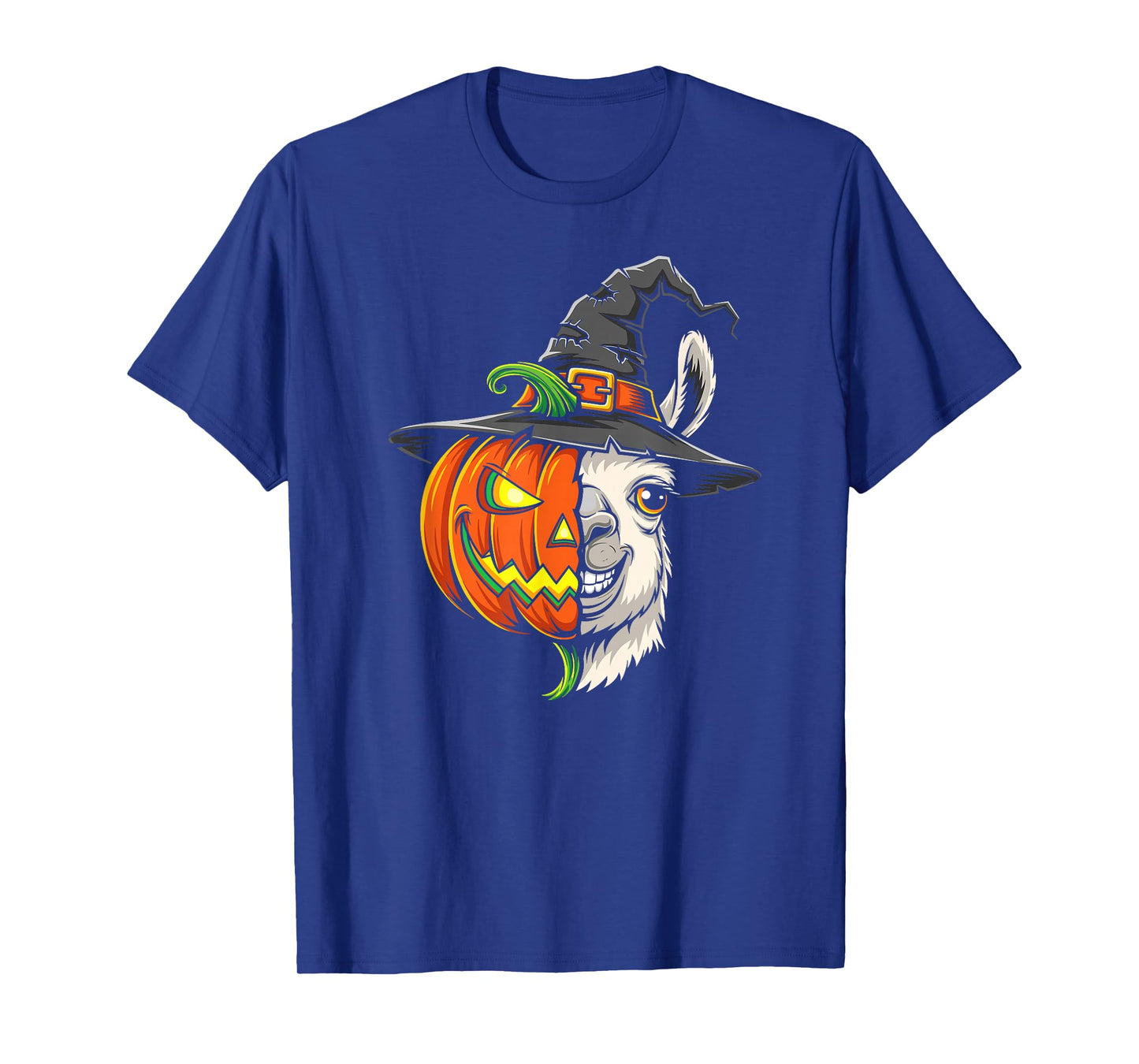 Llama Pumpkin Jack O Lantern Halloween Kids Mens Womens T-Shirt