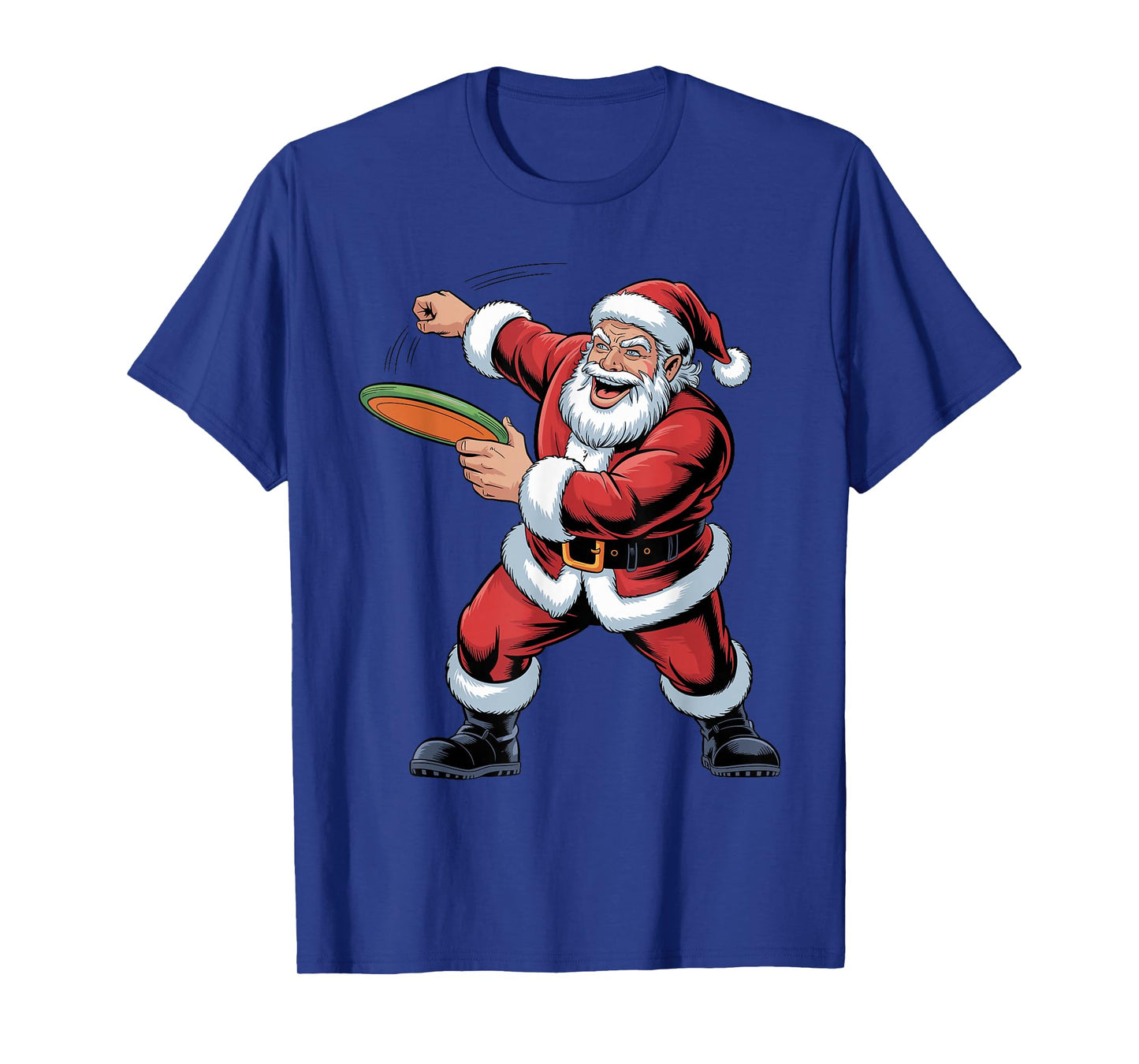 Santa Playing Disc Golf Funny Holiday Christmas Xmas Pajama T-Shirt