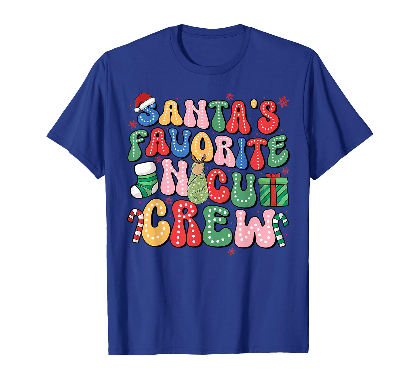 Groovy Santa's Favorite NICU Crew Nurse Neonatal ICU Women T-Shirt