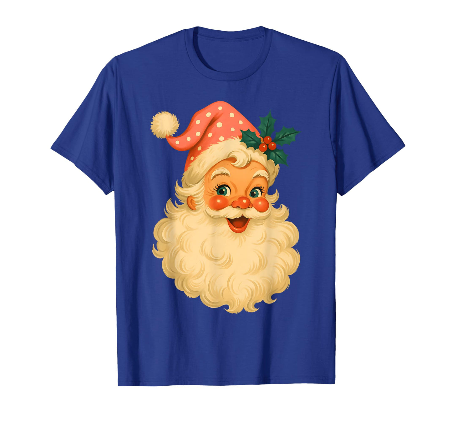 Vintage Santa Claus Merry Christmas Men Women Candy Cane T-Shirt