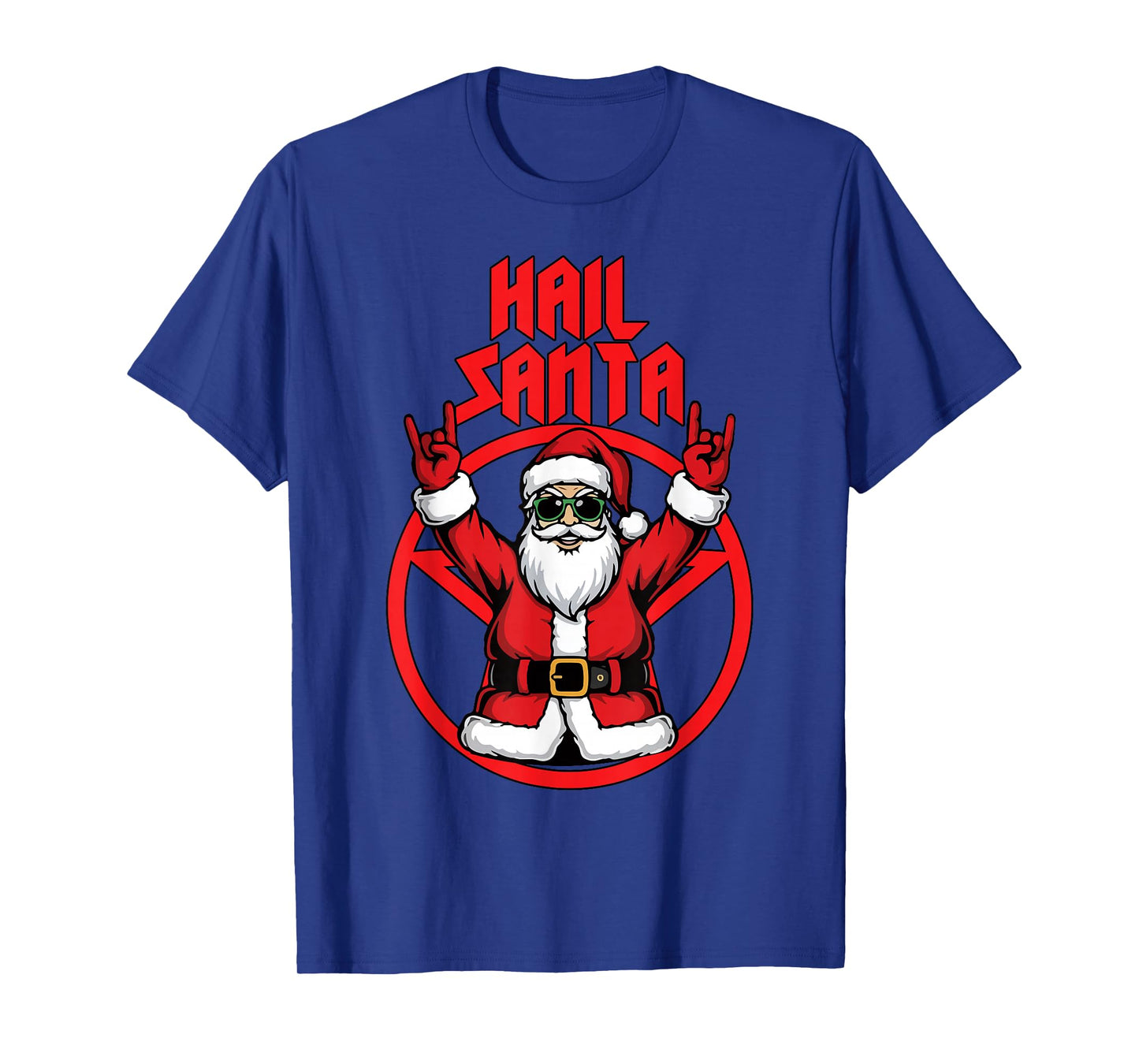 Hail Santa Pagan Solstice Gothic Metal Christmas Santa T-Shirt