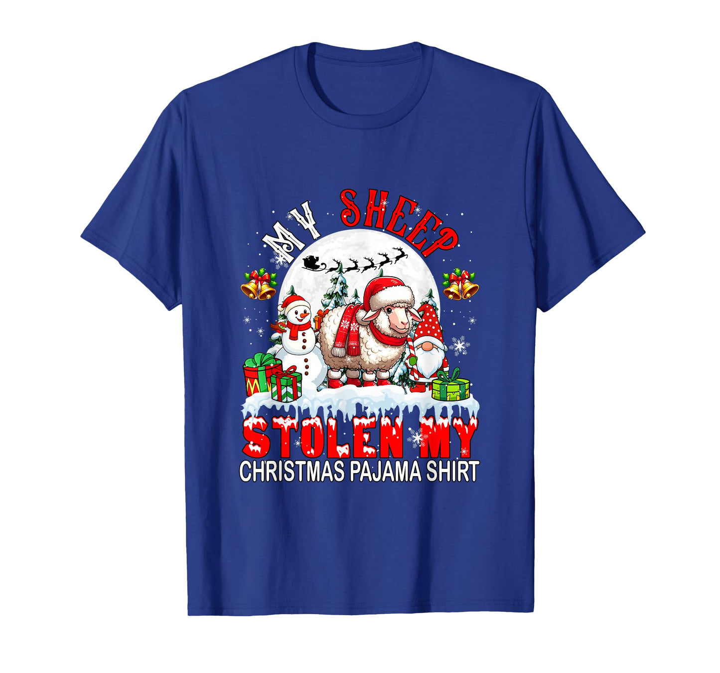 My Sheep Stolen My Christmas Pajama Shirt Santa Farmer Owner T-Shirt