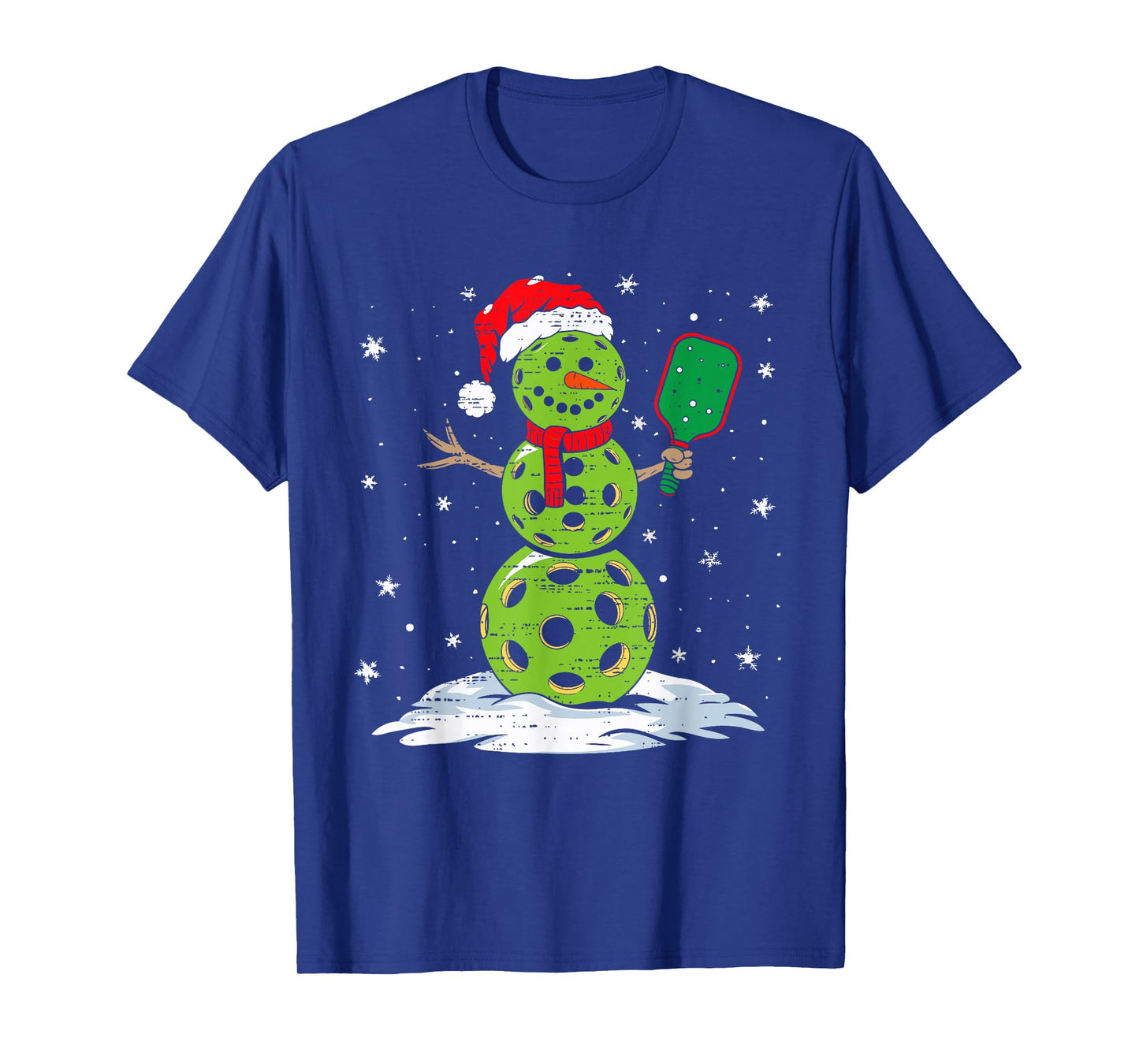 Christmas Pickleball Snowman Xmas Santa Hat Mens Womens Kids T-Shirt