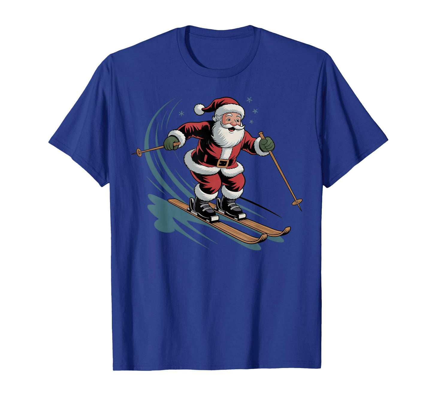 Skiing Christmas Skier Ski Santa Cute Xmas Boys Men Kids T-Shirt