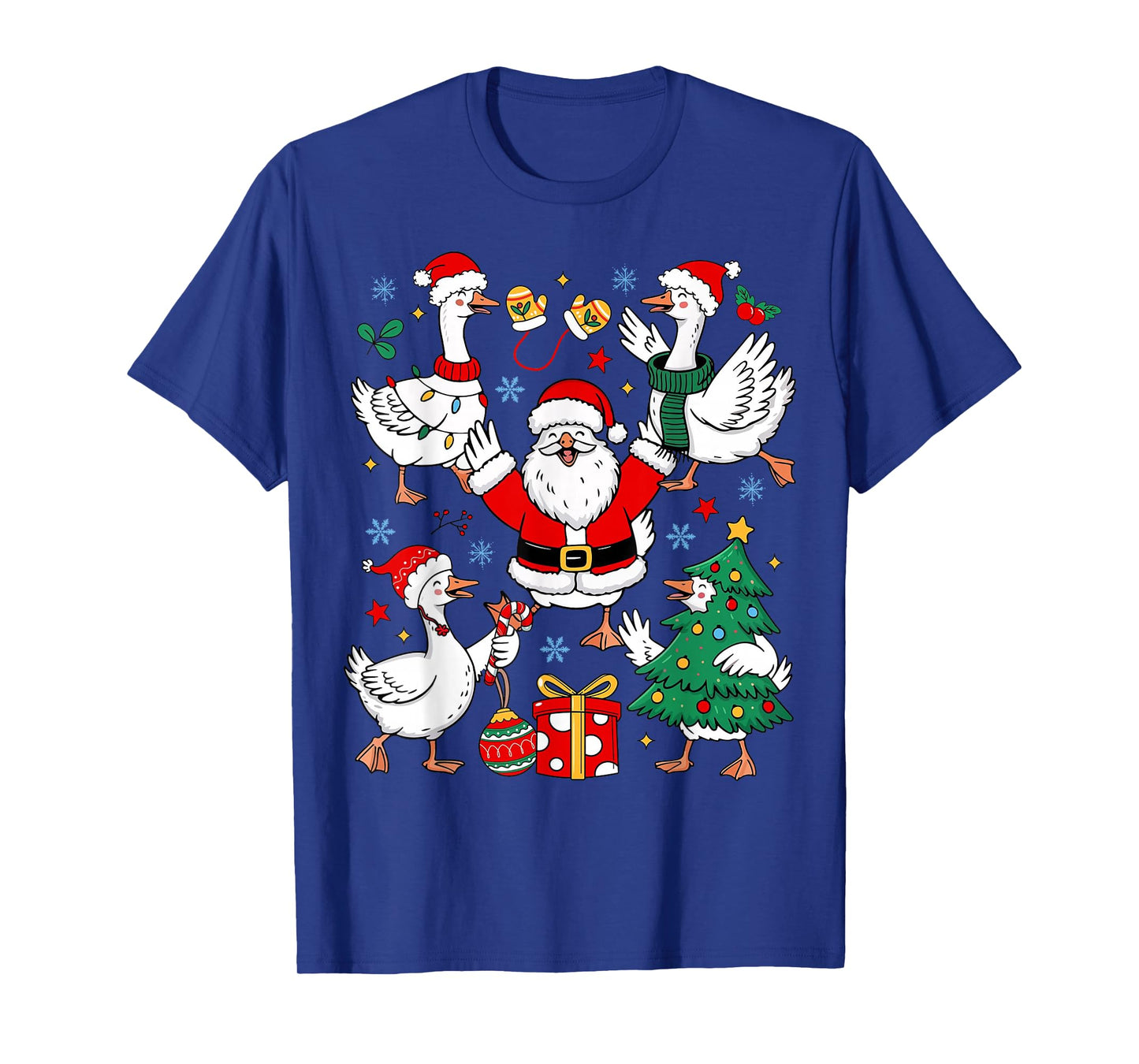 Retro Christmas Goose Santa Funny Mens Womans Kids T-Shirt