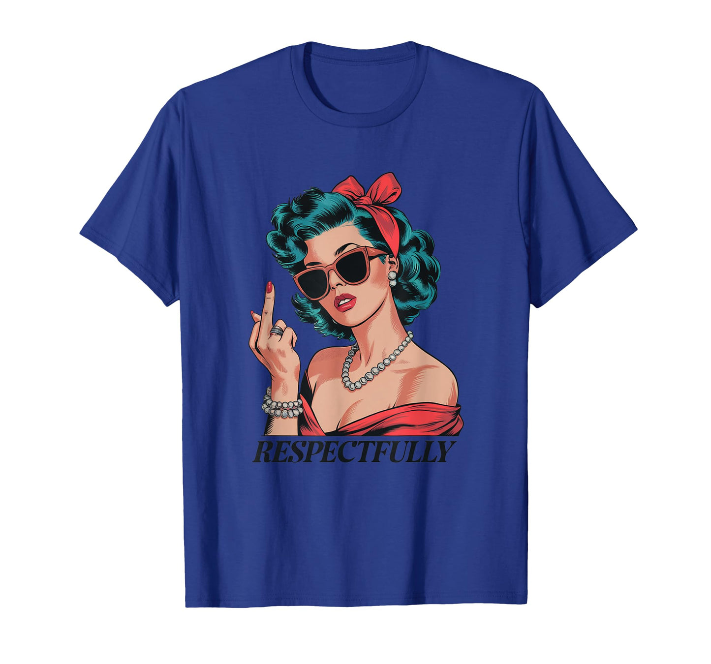 Pinup Girl Saying No Retro Sass Funny Attitude Design T-Shirt