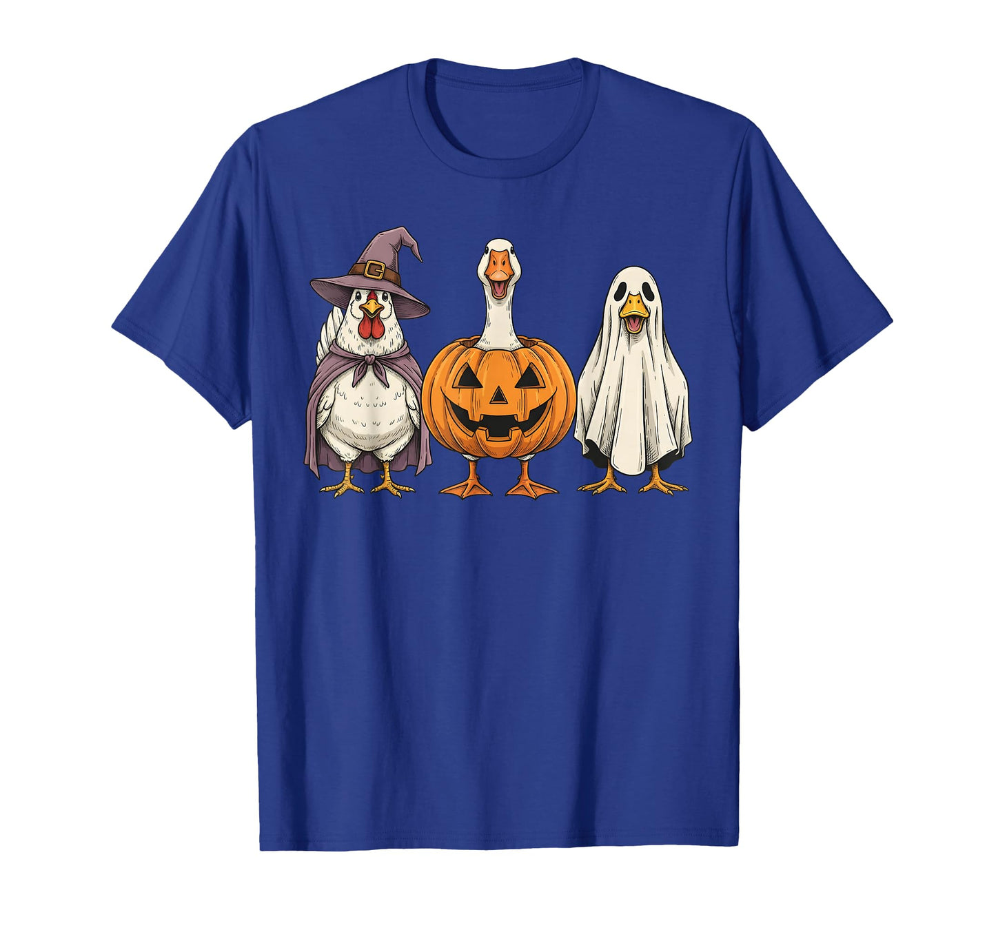 Spooky Ghost Goose Chicken Duck Pumpkin Halloween T-Shirt