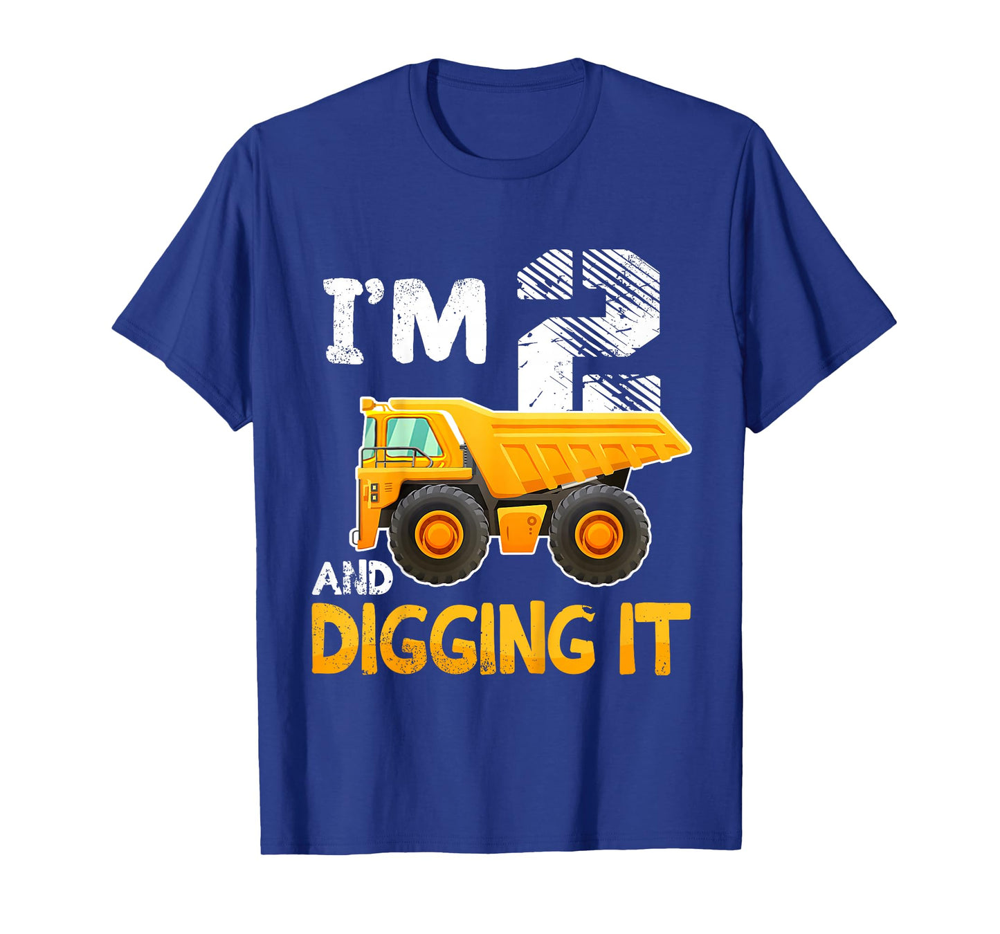 Kids Two 2yr 2nd Birthday Boy Construction Truck 2 Years Old Boys T-Shirt