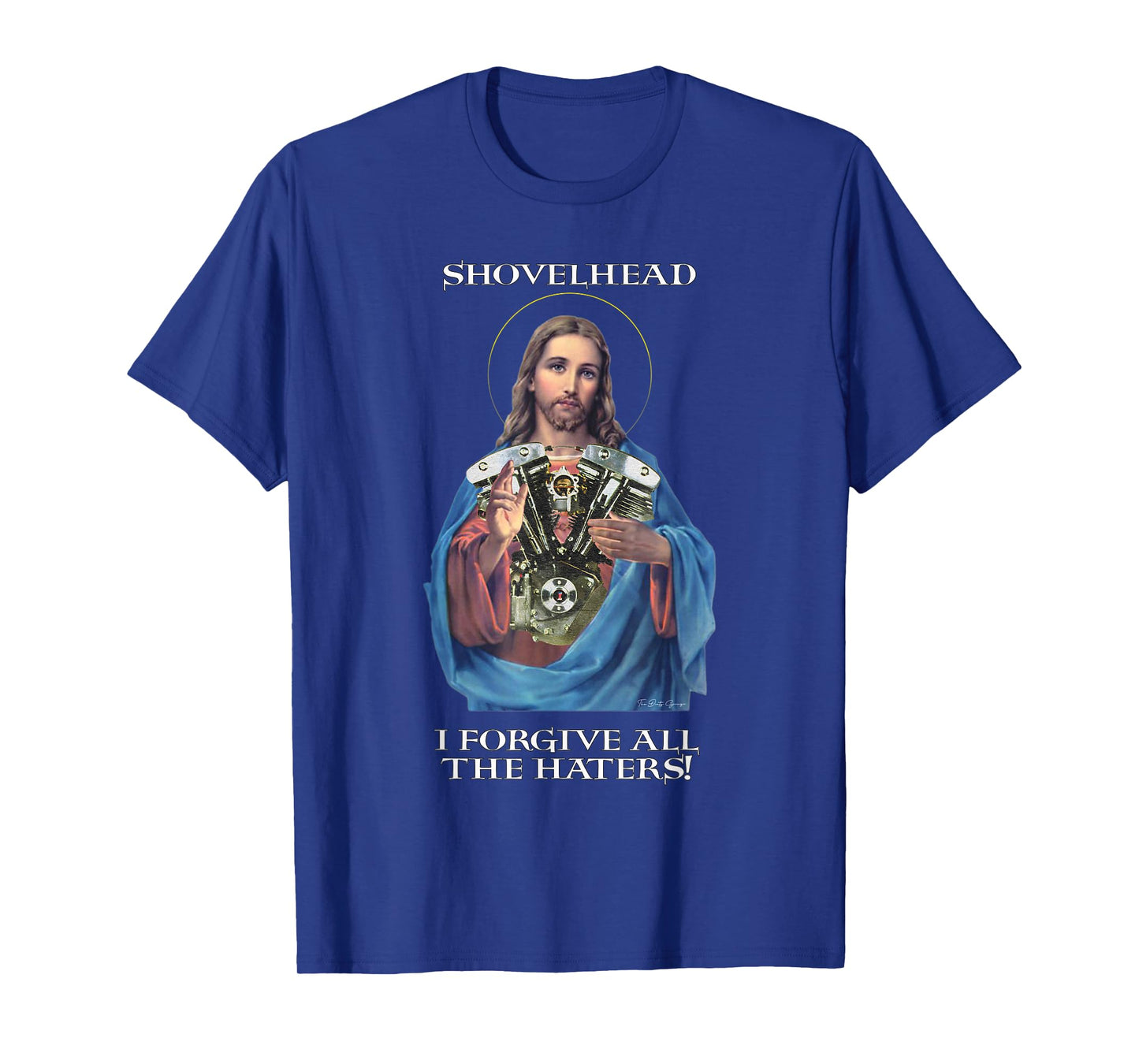 Retro Jesus Shovelhead I Forgive all the haters Biker Gear T-Shirt
