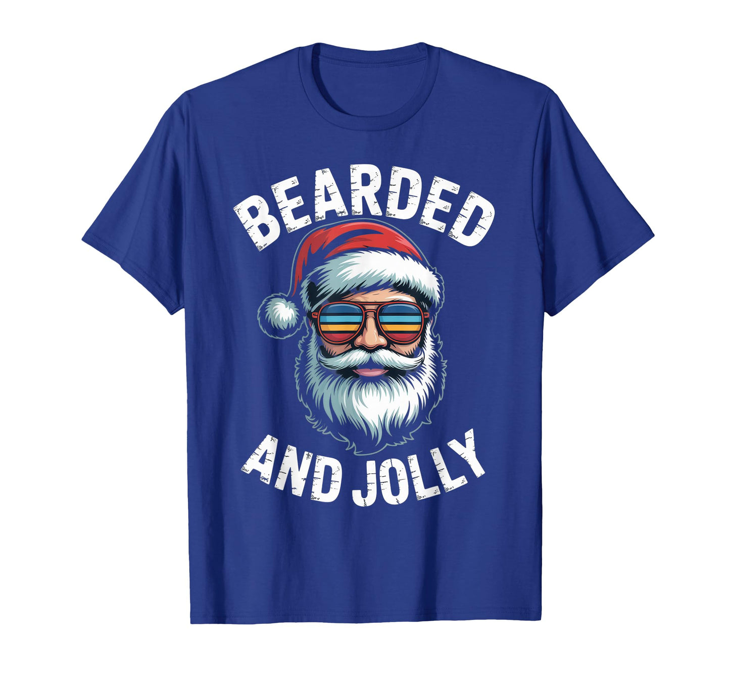 Bearded and Jolly Funny Santa Beard Christmas Outfit T-Shirt
