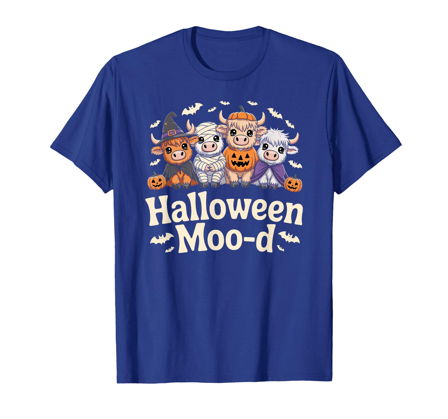 Cute Halloween Highland Cows Witch, Vampire, Mummy Costumes T-Shirt