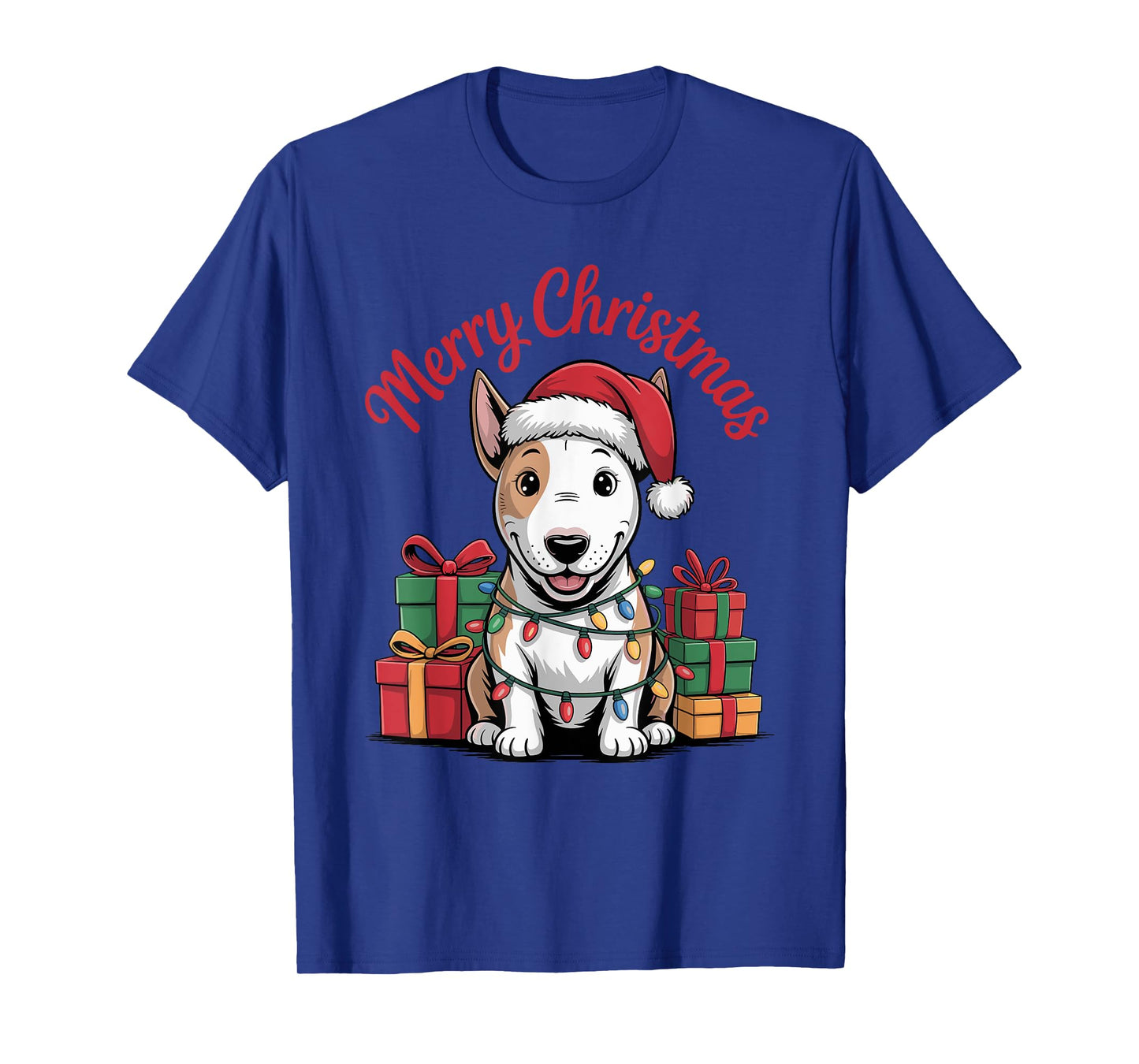 Cute Bull Terrier Christmas Funny Bully Dog Lover Holiday T-Shirt