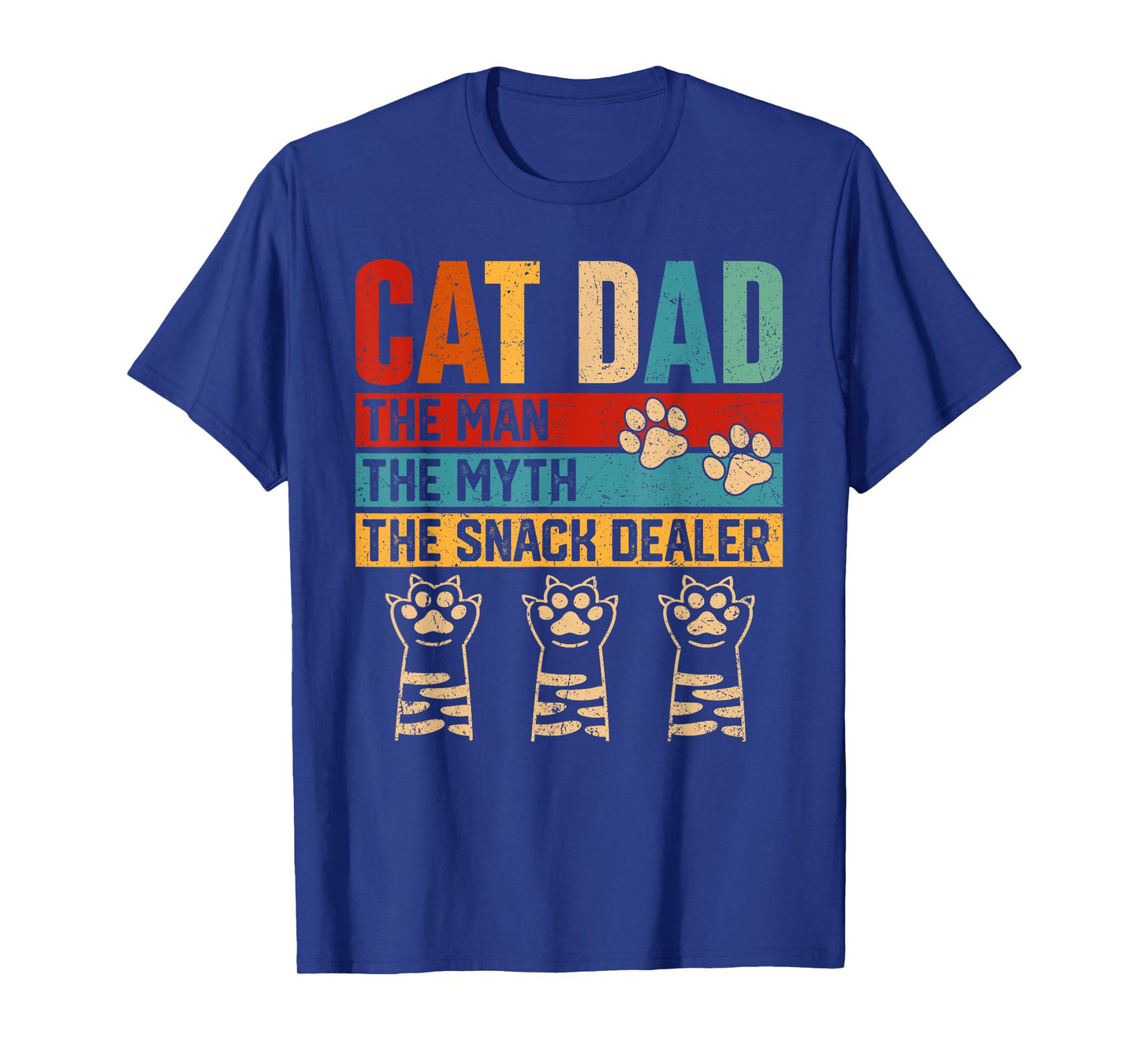 Vintage Cat Dad The Man Myth Snack Dealer Funny Fathers Day T-Shirt
