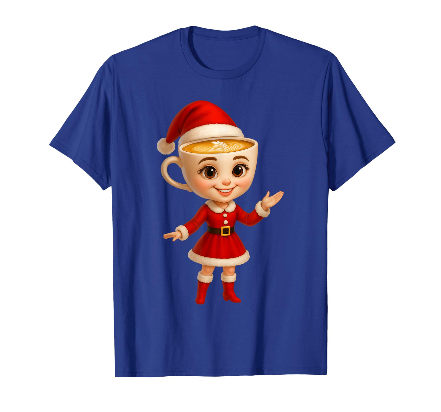 Kids Girls Cute Christmas Ballerina Cappuccina Santa Outfit T-Shirt