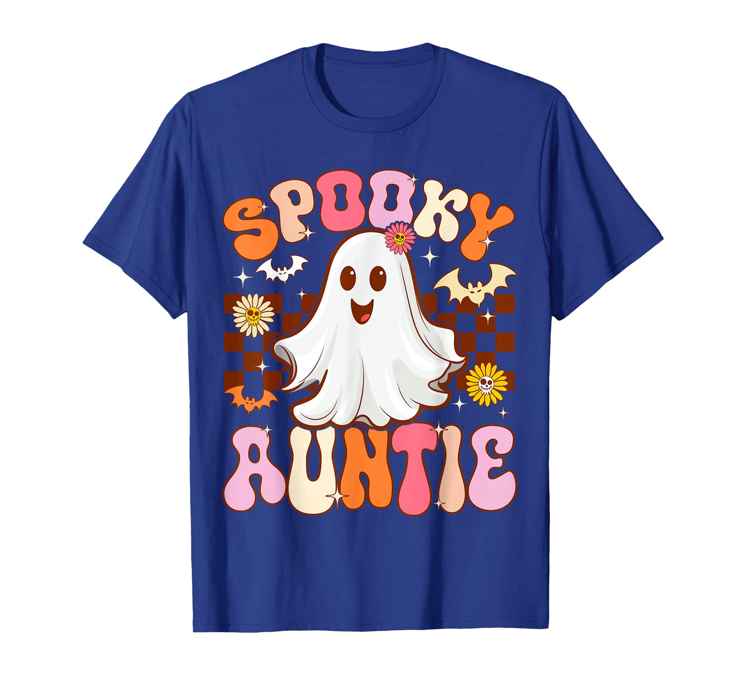 Spooky Auntie Halloween Aunt Ghost Costume Retro Groovy T-Shirt