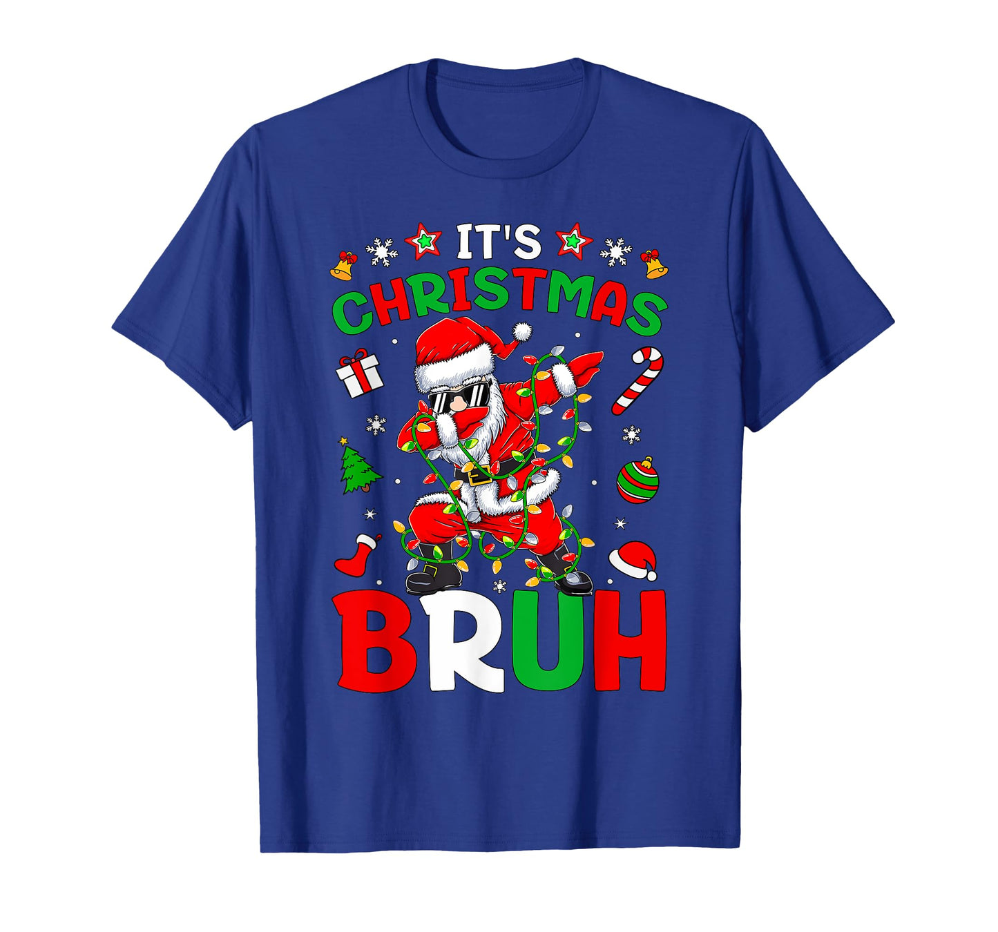Bruh Christmas Boys Kids Santa Claus Dabbing Funny Xmas T-Shirt