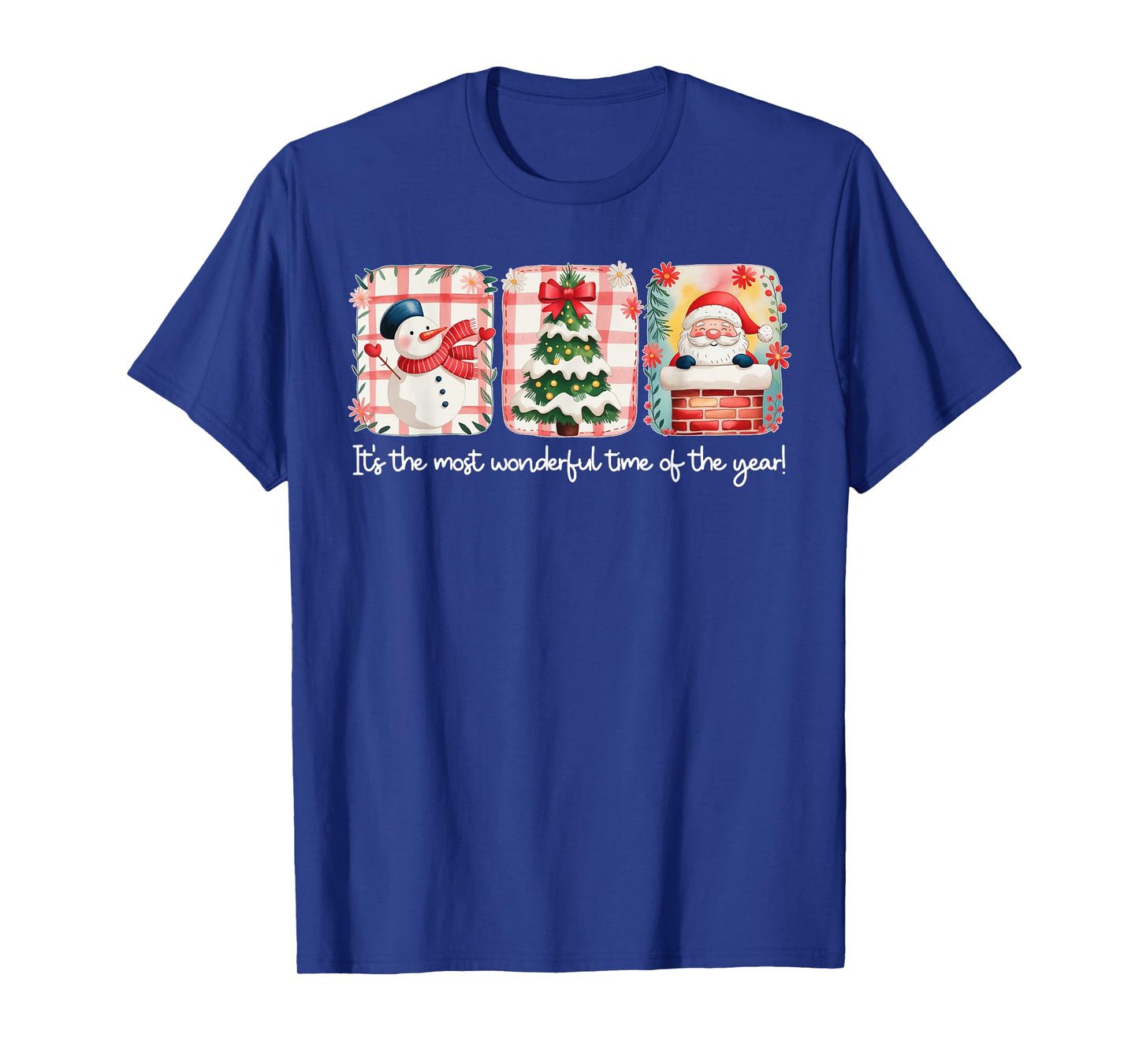 Christmas The Most Wonderful Time of The Year Plaid Snowman T-Shirt