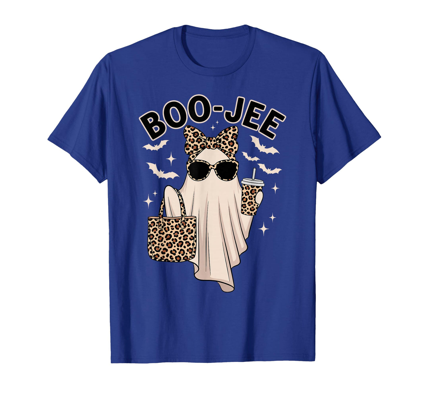 Coquette Leopard Boo-JEE Ghost Halloween Ghost Women Girls T-Shirt