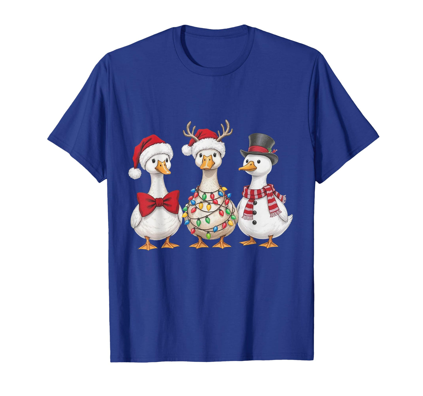 Funny Christmas Goose Holiday Lights Santa Tee T-Shirt