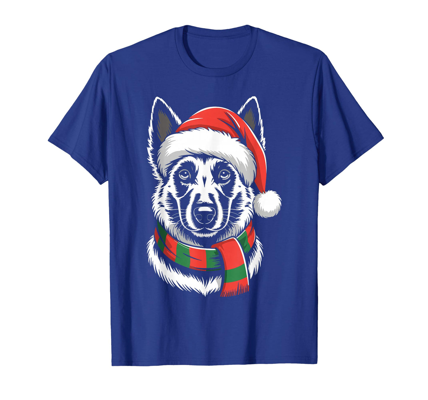 Belgian Malinois Dog Xmas Santa Hat Scarf Christmas Costume T-Shirt