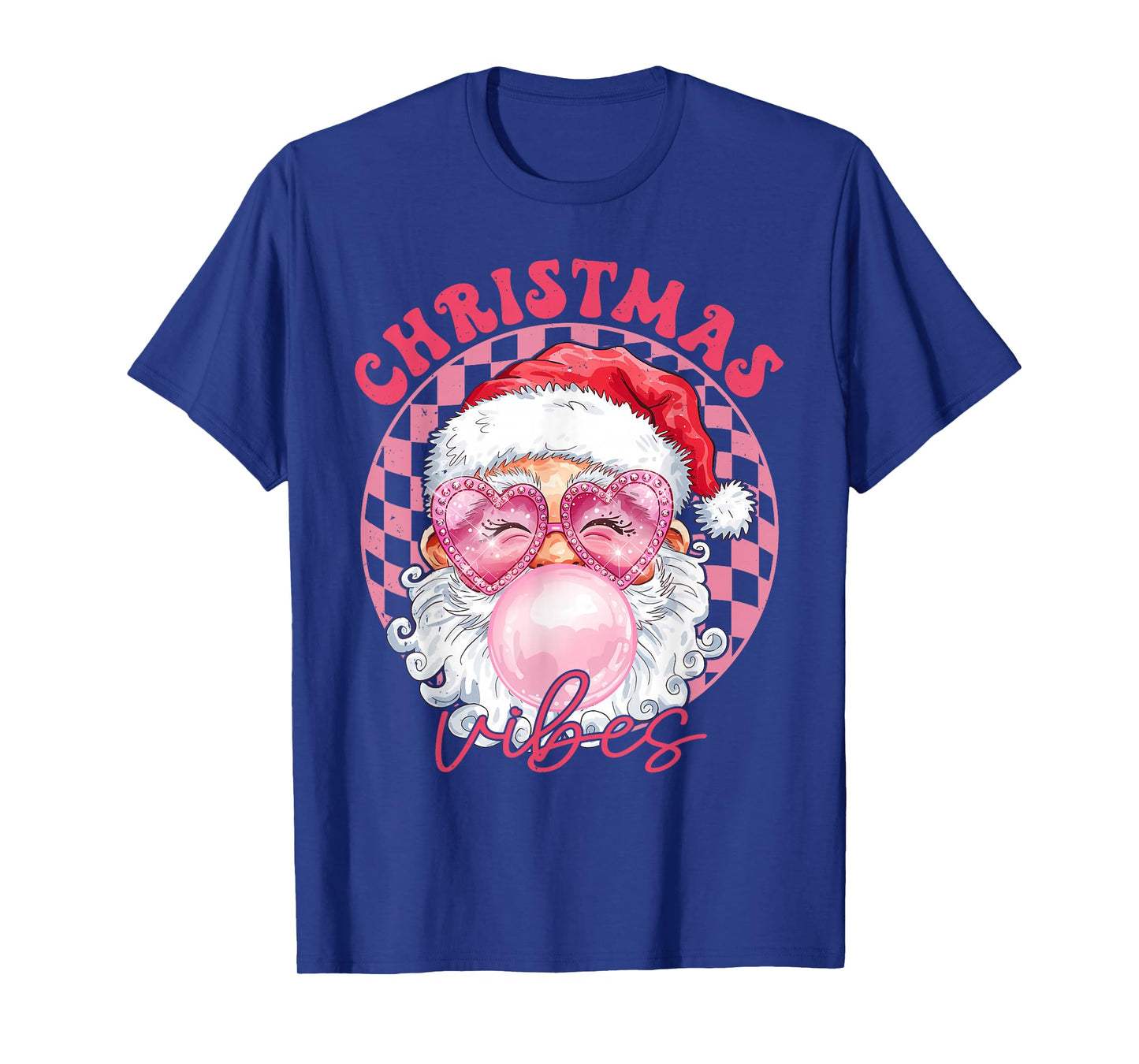 Vintage Groovy Santa Claus Christmas Vibes Womens Kids Girls T-Shirt