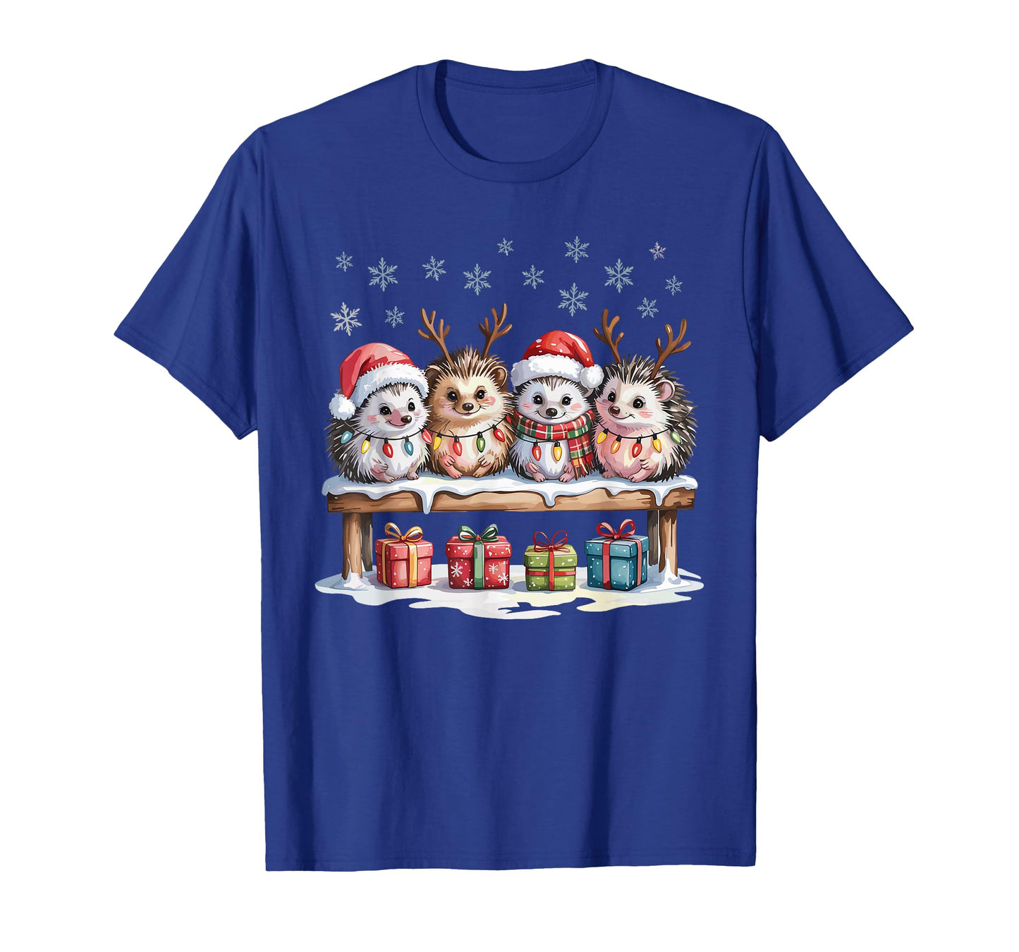 Cute Hedgehog Christmas Pet Lovers Funny Holiday Pajamas T-Shirt