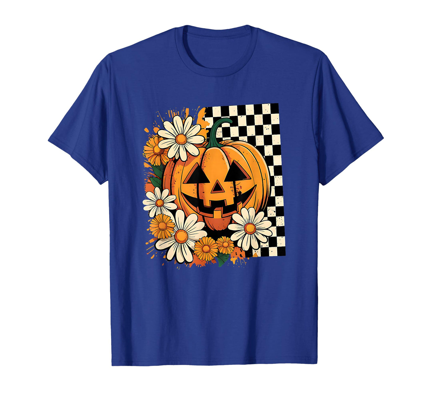 Retro Pumpkin Halloween Costume Skeleton Ghost Witch Horror T-Shirt