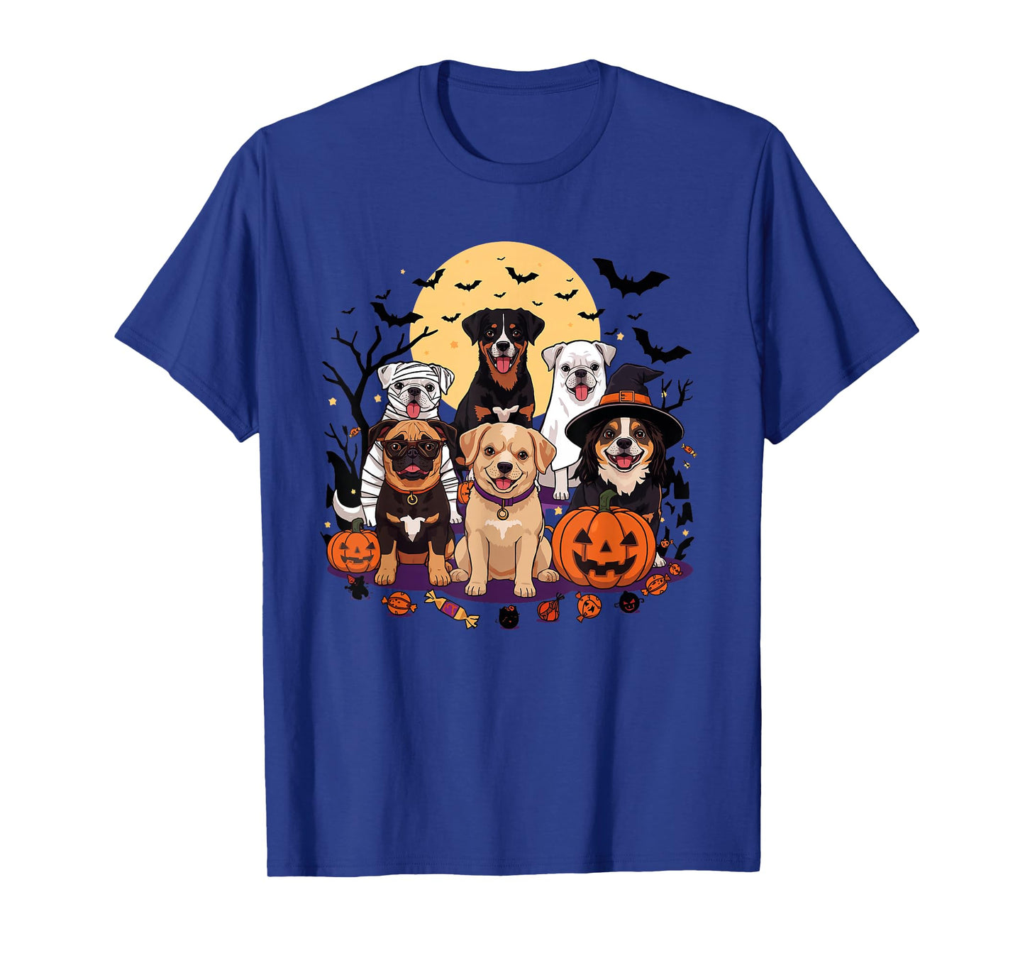 Cute Mummy Witch Ghost Halloween Dog Costume Men Women Kids T-Shirt