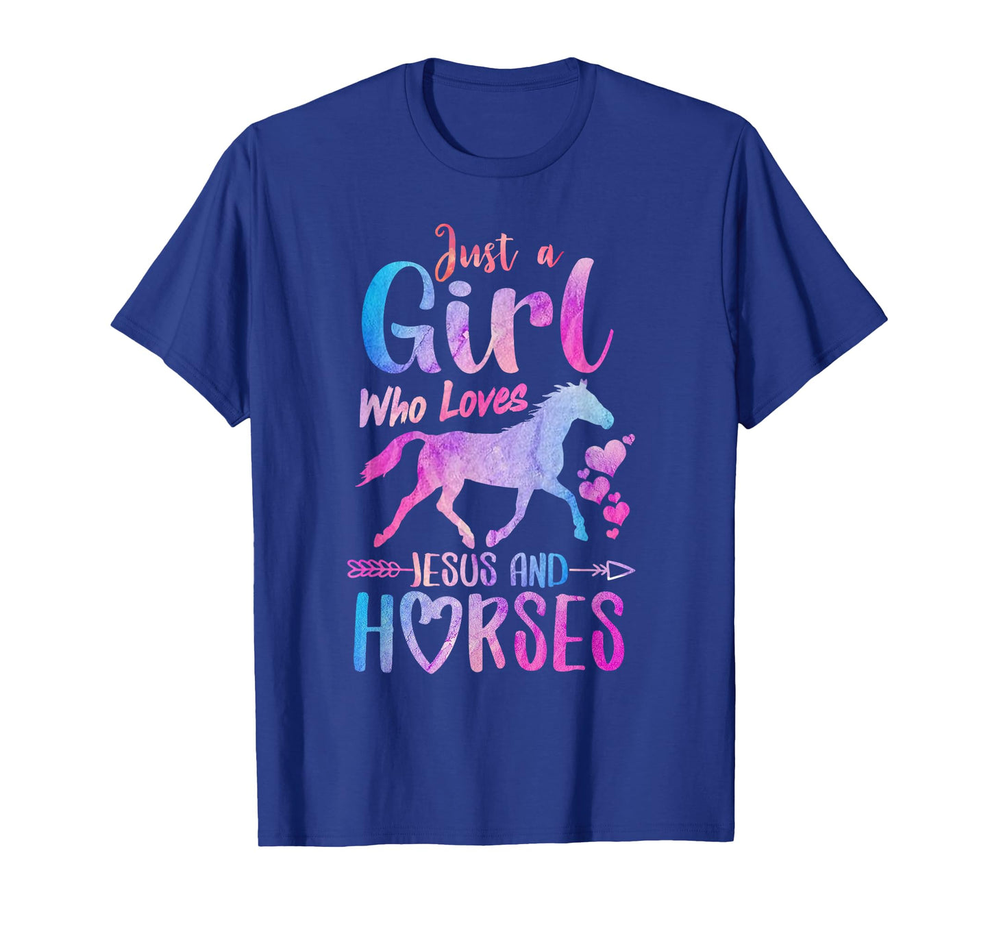 Just A Girl Who Loves Jesus Horses Riding Horse Girls Women T-Shirt