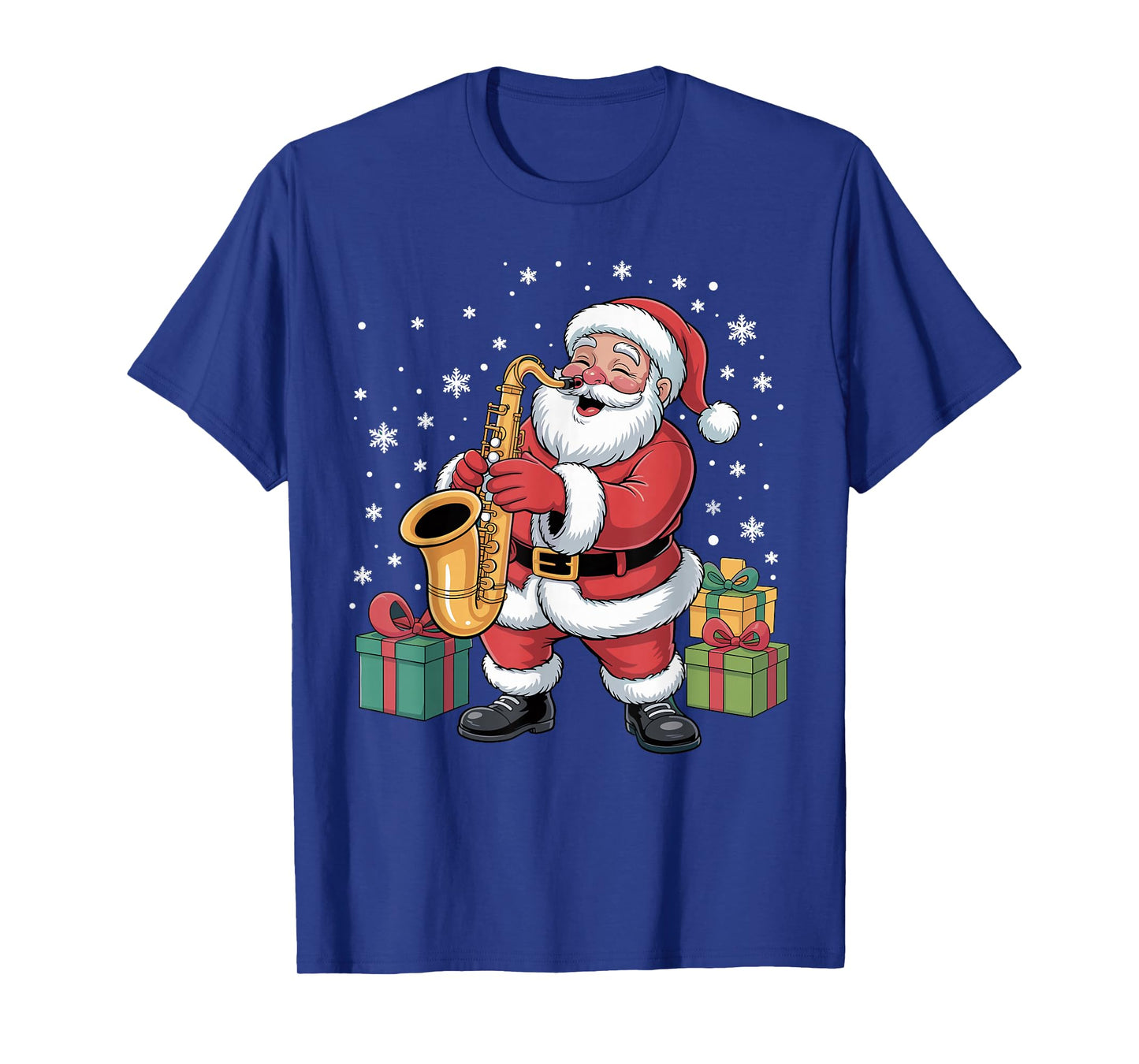 Funny Santa Christmas Design Saxophone Holiday Xmas Pajama T-Shirt