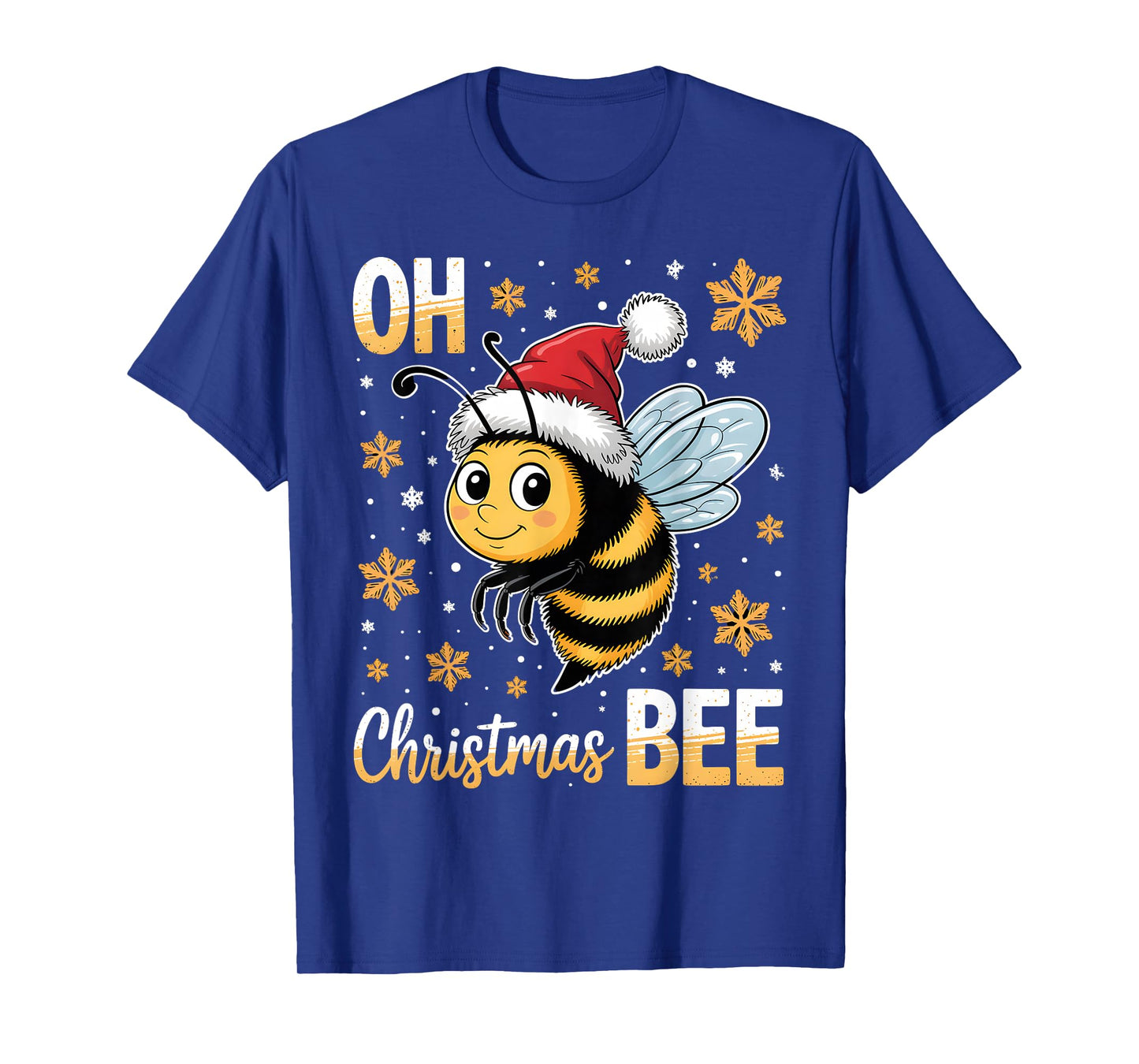 Cute Xmas Bumble Bee Oh Christmas Tree Joke Snow Scene T-Shirt