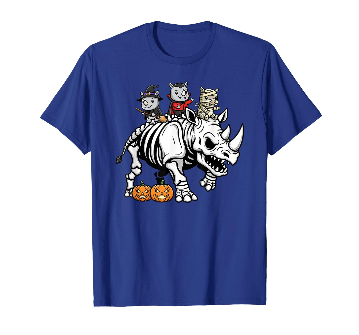 Funny Rhino Skeleton Mummy Witch Halloween Kids Mens Womens T-Shirt