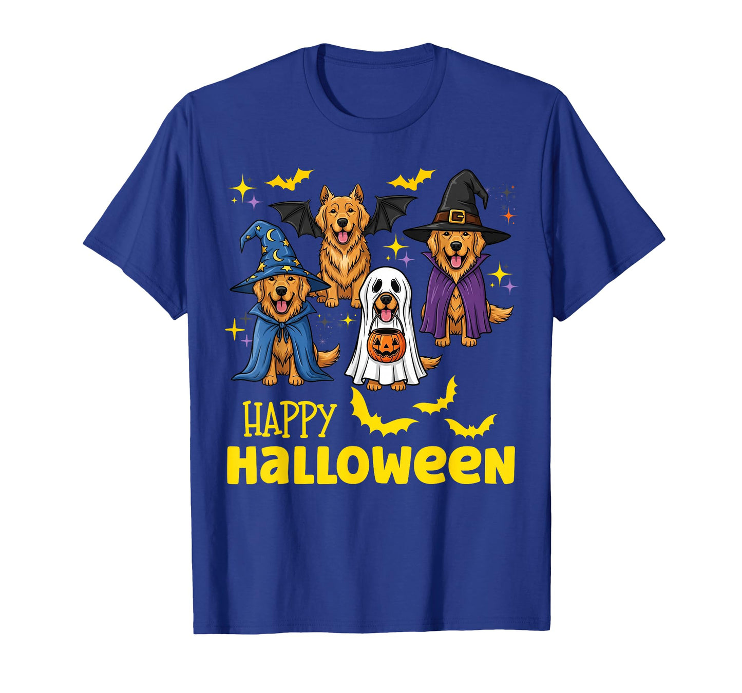 Happy Halloween Golden Retriever Ghost Dog Lover Womens Men T-Shirt