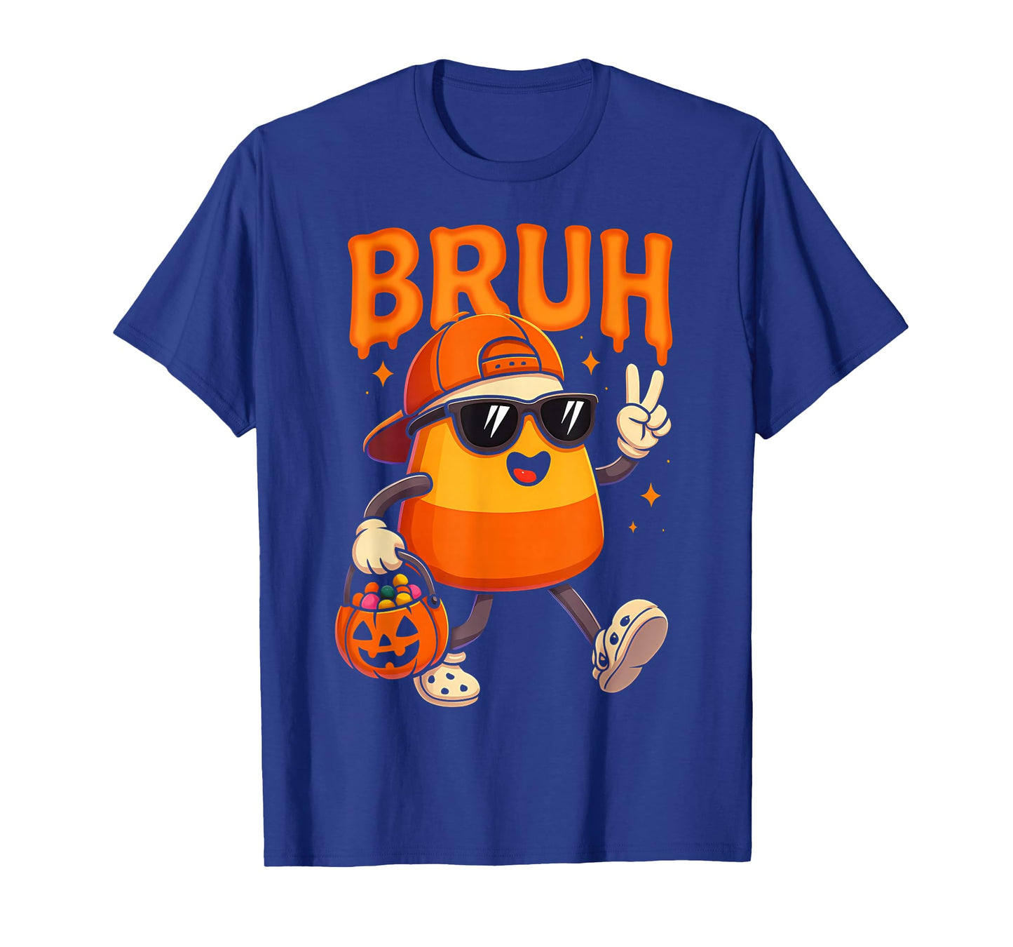Bruh Halloween Team Candy Corn Trick Or Treat Kids Boy Funny T-Shirt