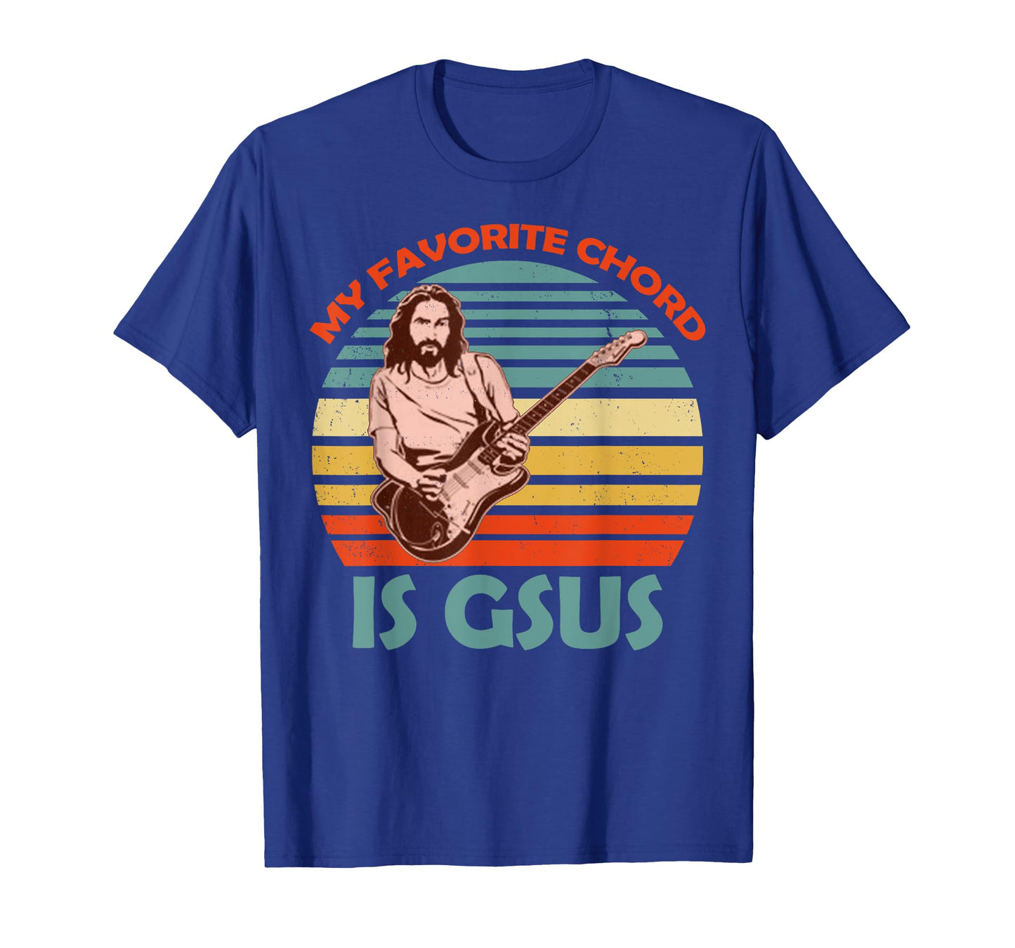 My Favorite Chord Is Gsus Jesus Tees Co. Gsus Jesus Guitarist Guitar Vintage Black Unisex Adult T-Shirt