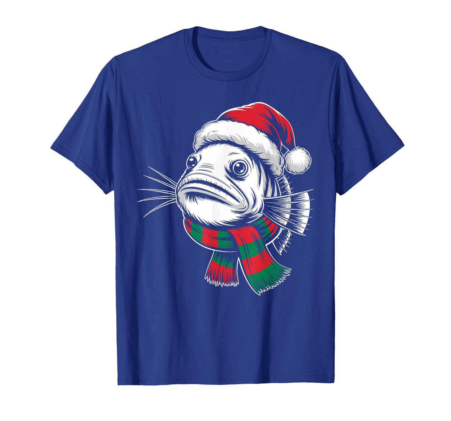Anglerfish Xmas Santa Hat Scarf Christmas Costume T-Shirt