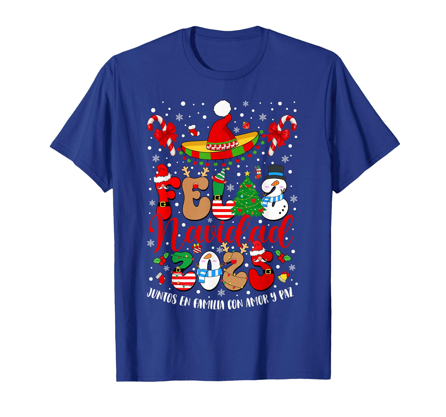 Feliz Navidad Matching Family Spanish Christmas Men Women T-Shirt