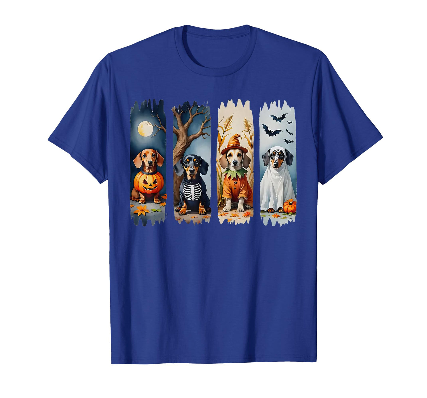 Cute Halloween Weiner Dogs in Costumes Funny Minimal T-Shirt