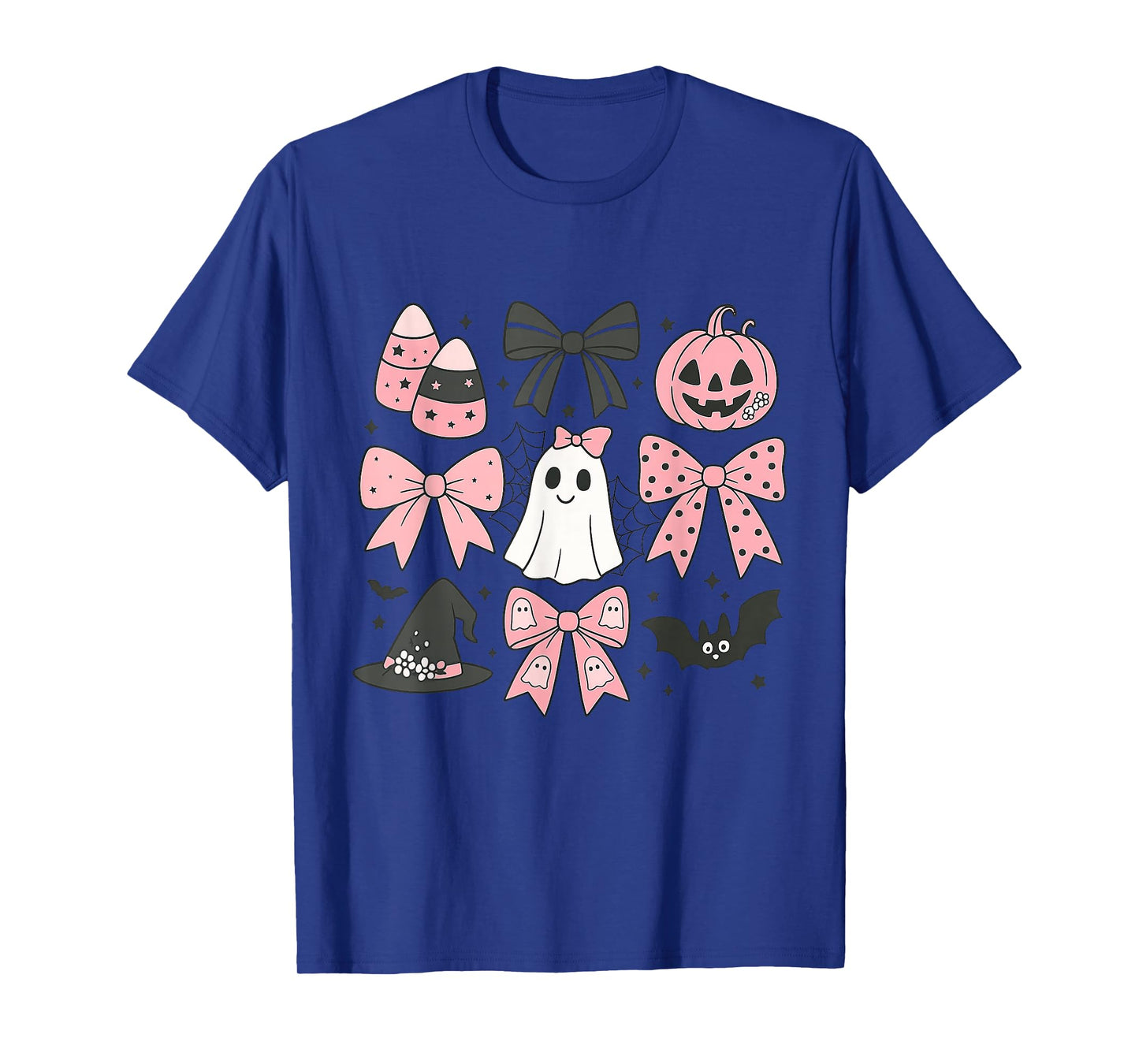 Cute Pink Halloween Ghost Pumpkin Bow Design T-Shirt