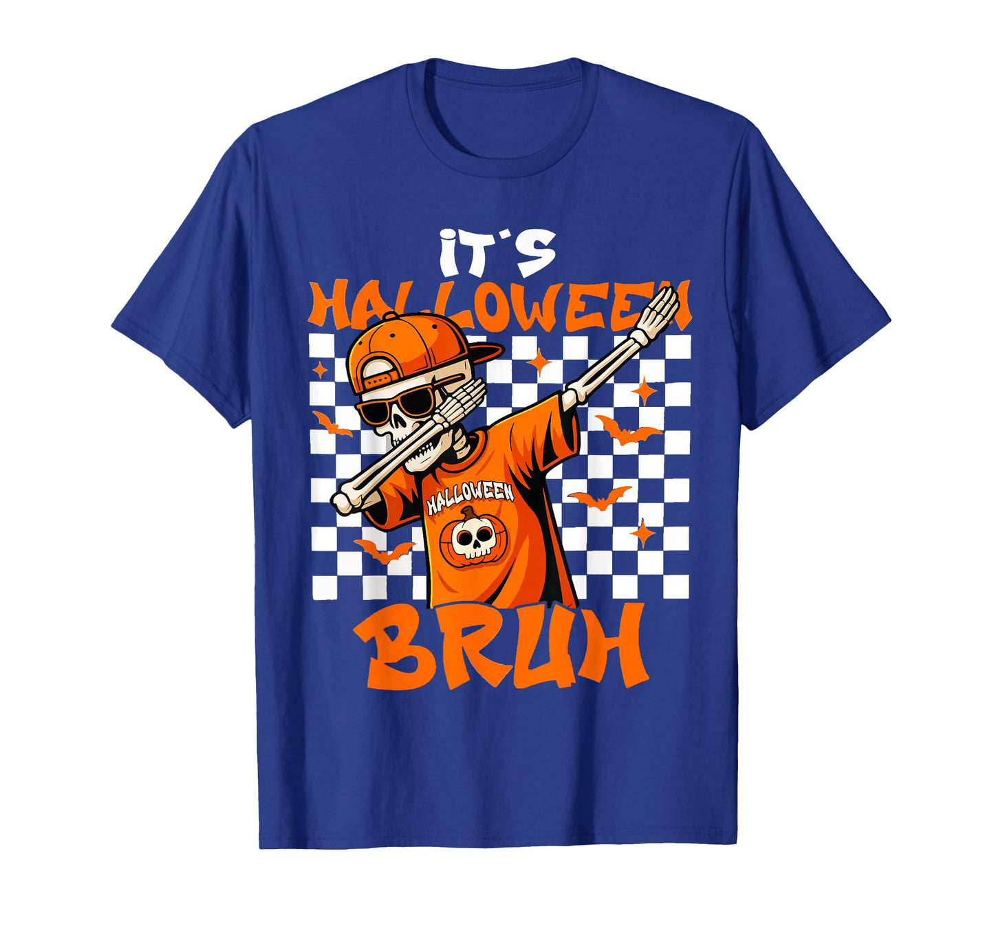 Bruh Halloween Skeleton Rock On for Mens Boys Toddlers Kids T-Shirt
