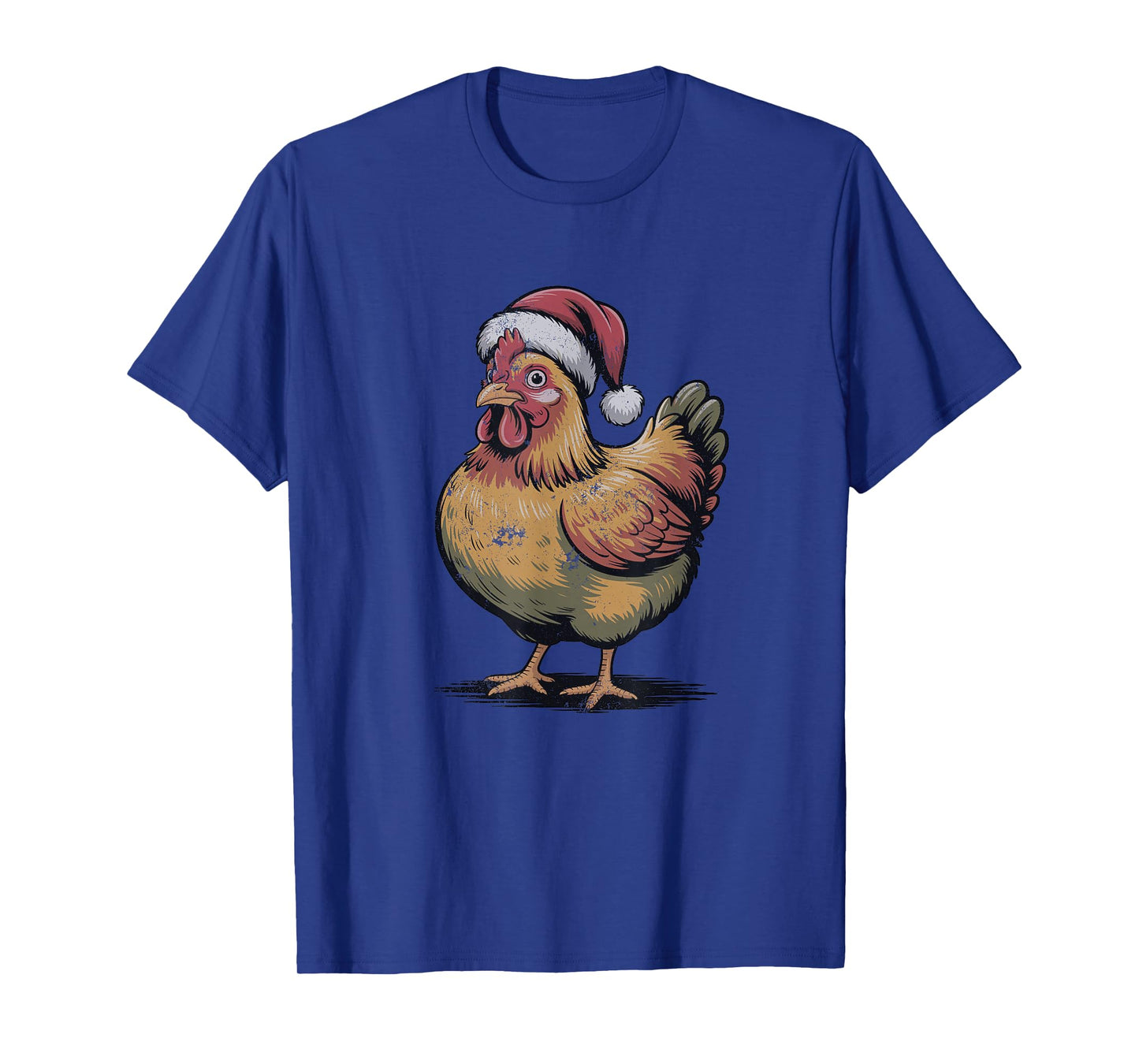 Chicken Santa Hat Christmas Vintage Farm Animal Lover Pajama T-Shirt