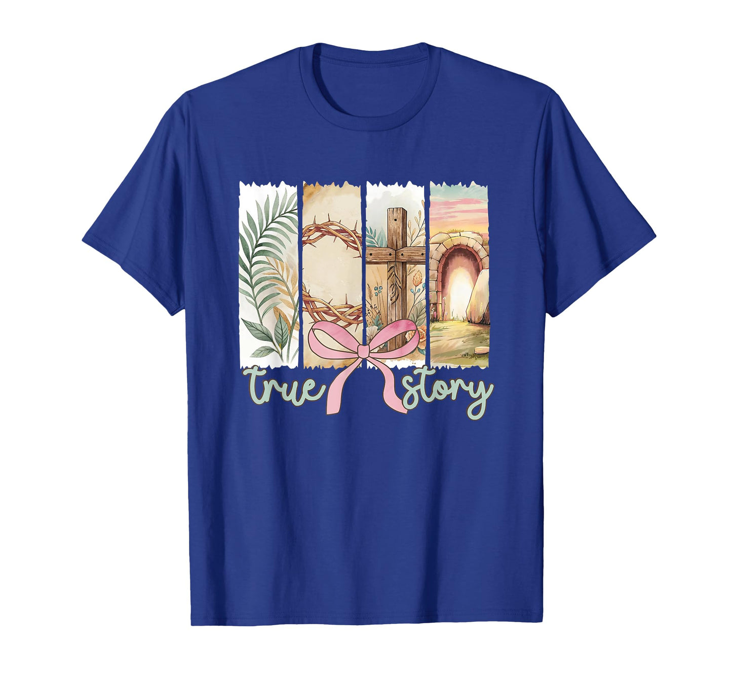 True Story He Is Risen Retro Christian Easter Coquette Bow T-Shirt