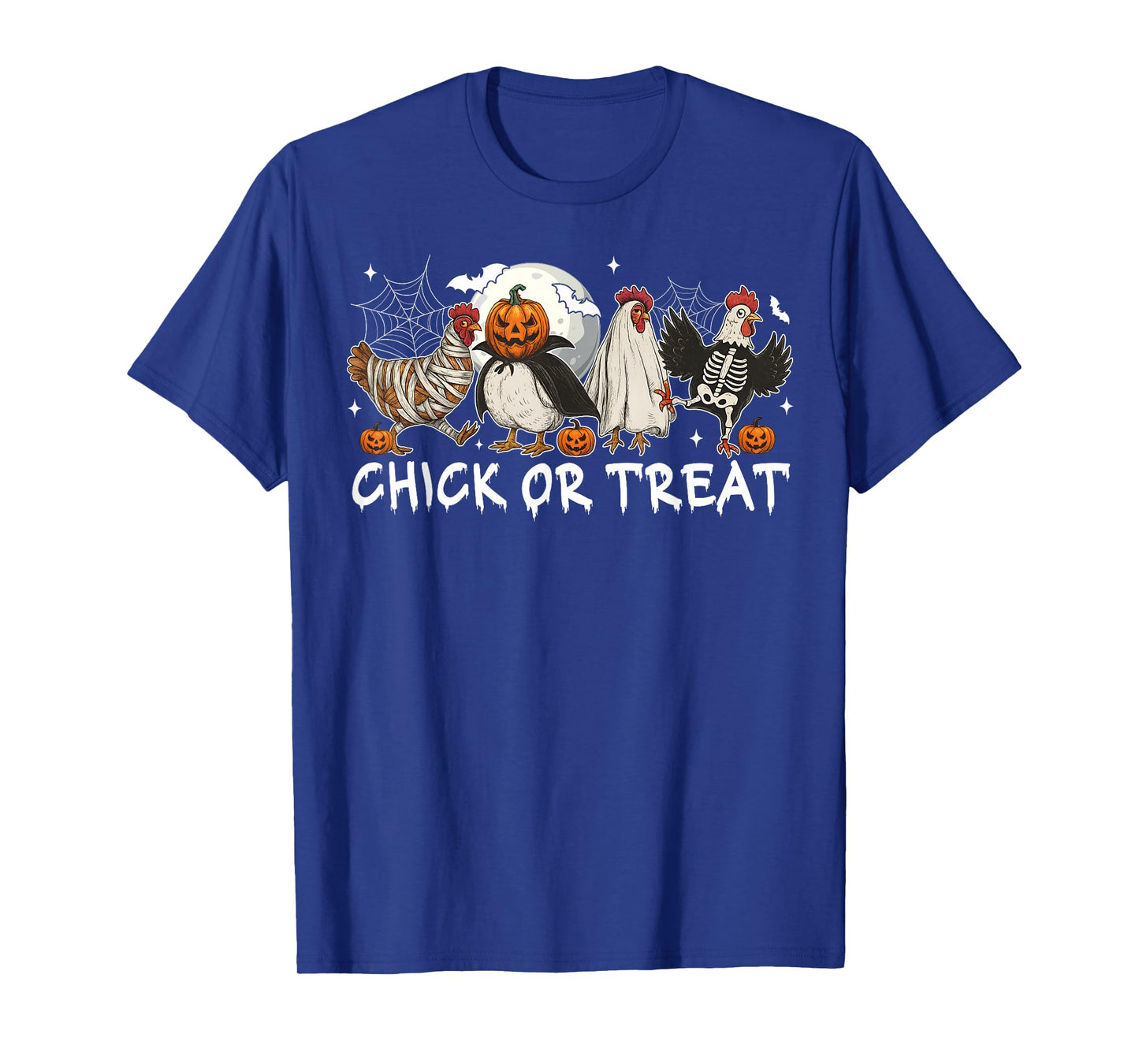 Chick Or Treat Funny Halloween Pumpkin Ghost Spooky Chicken T-Shirt