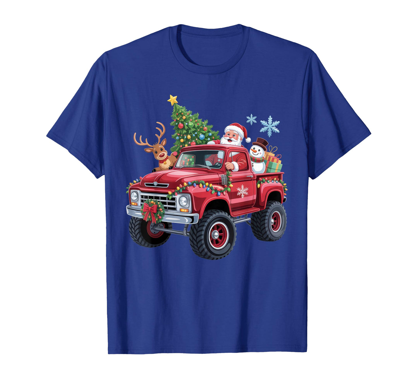 Santa's Christmas Adventure Monster Truck for Festive Fun T-Shirt